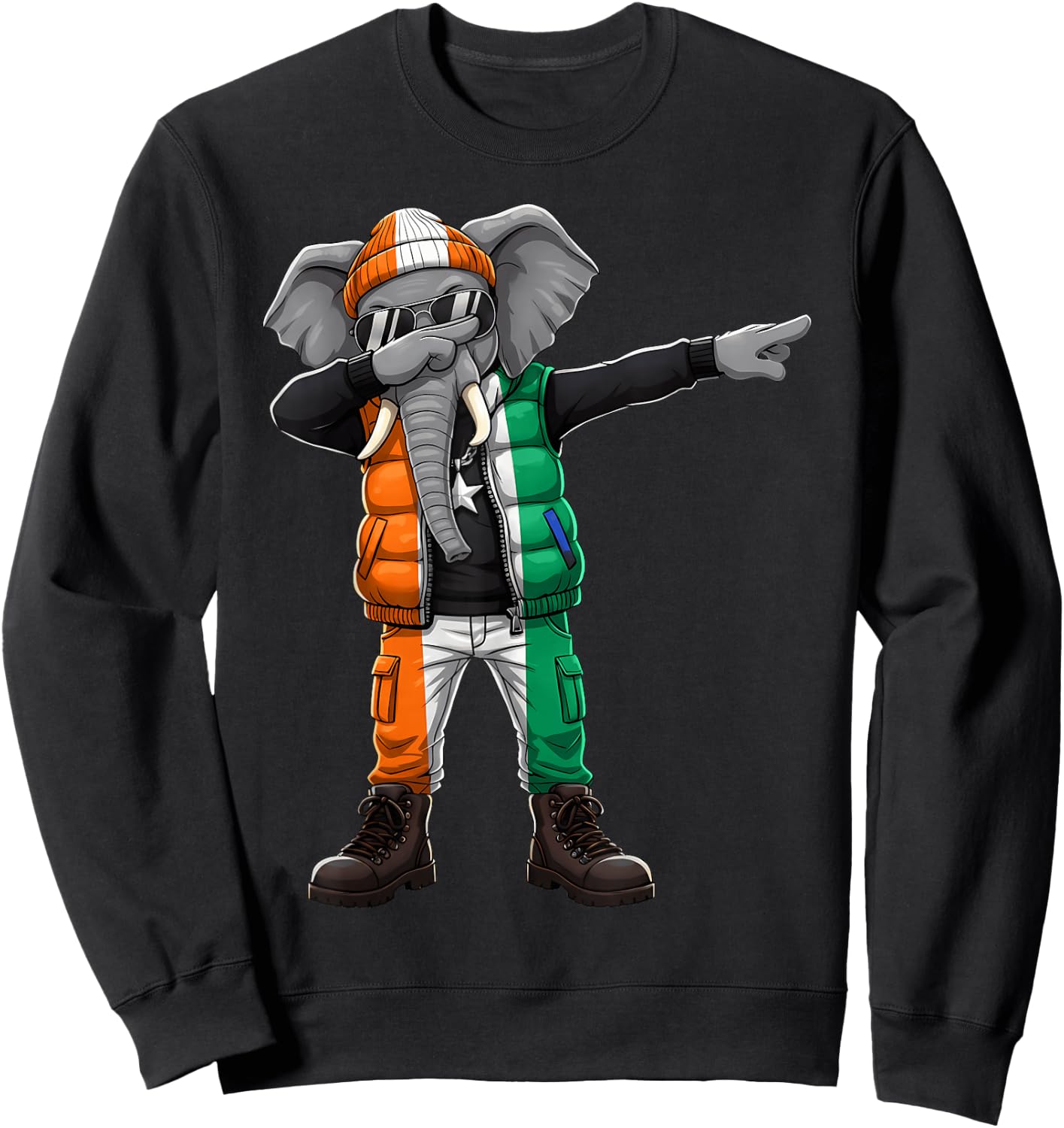 Ivory Coast Roots Elephant Ivorian Flag Cote D'Ivoire Sweatshirt - Sweatshirt | Black