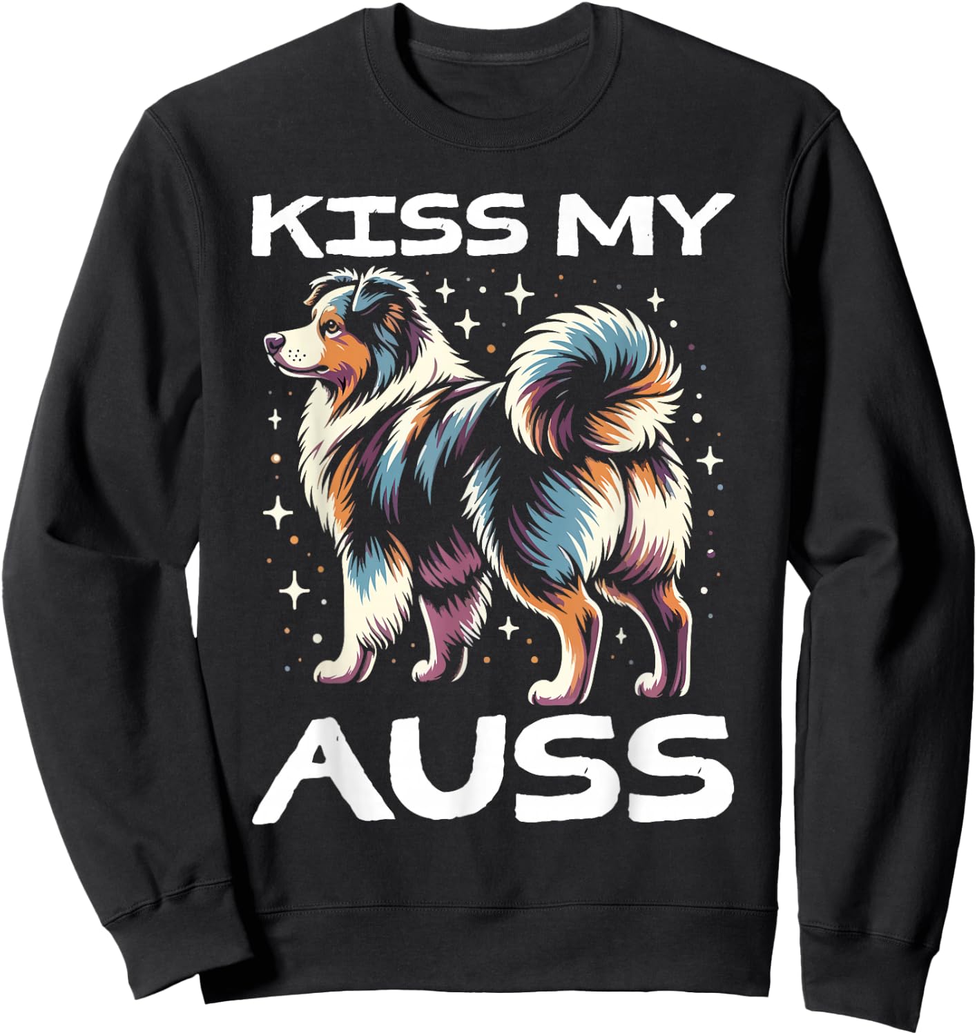 Australian Shepherd Dog Kiss Aussie Shepherd Dog Sweatshirt - Sweatshirt | Black