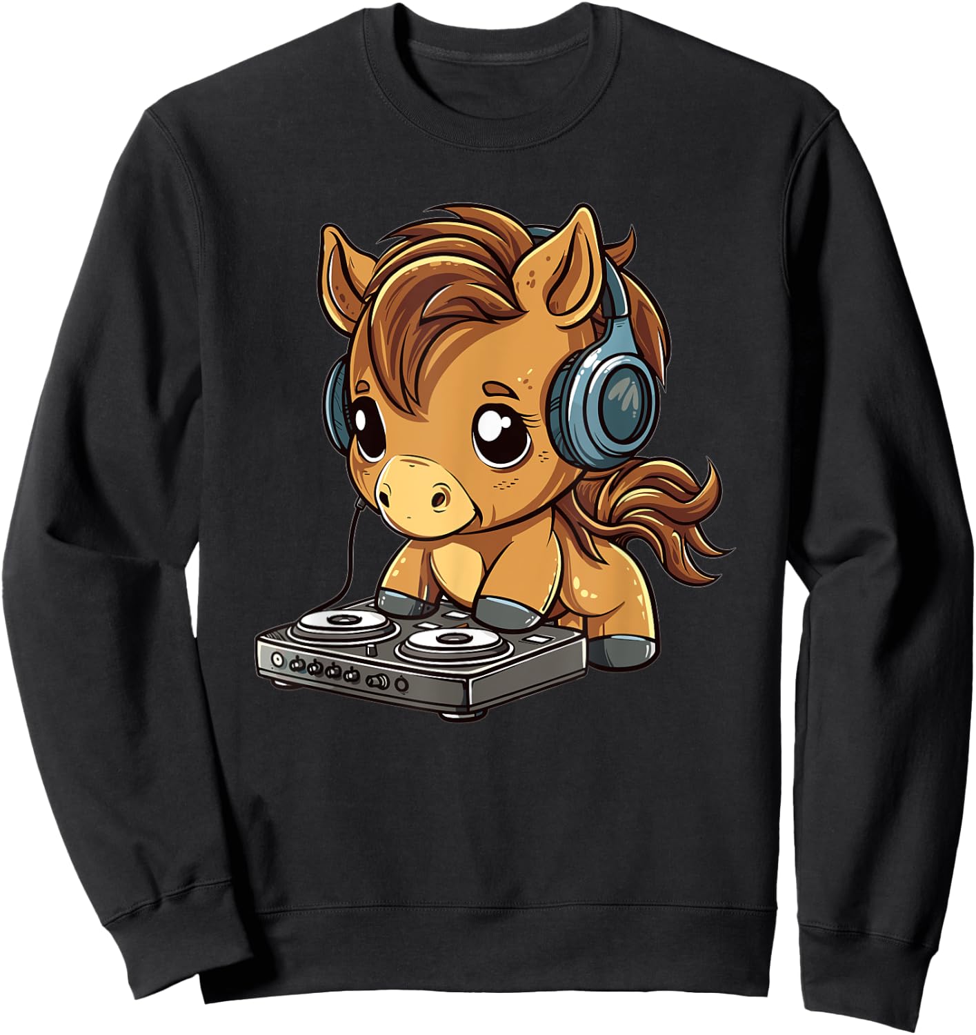 Cute Horse DJ Sweatshirt - Sweatshirt | Black