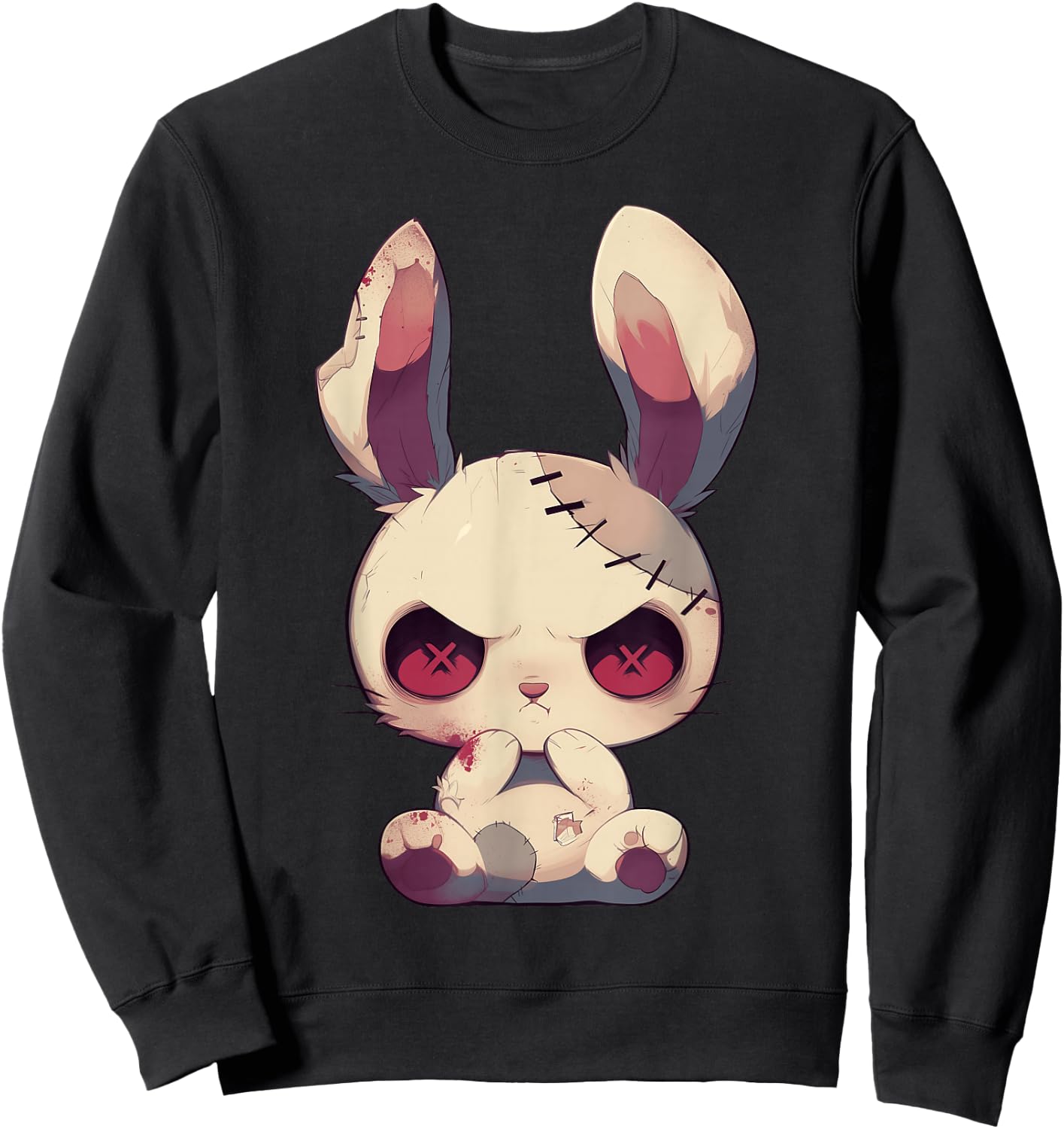 Cute Goth Bunny Doll Gothic Outfit Cute E-Girl Grunge Sweatshirt - Sweatshirt | Black