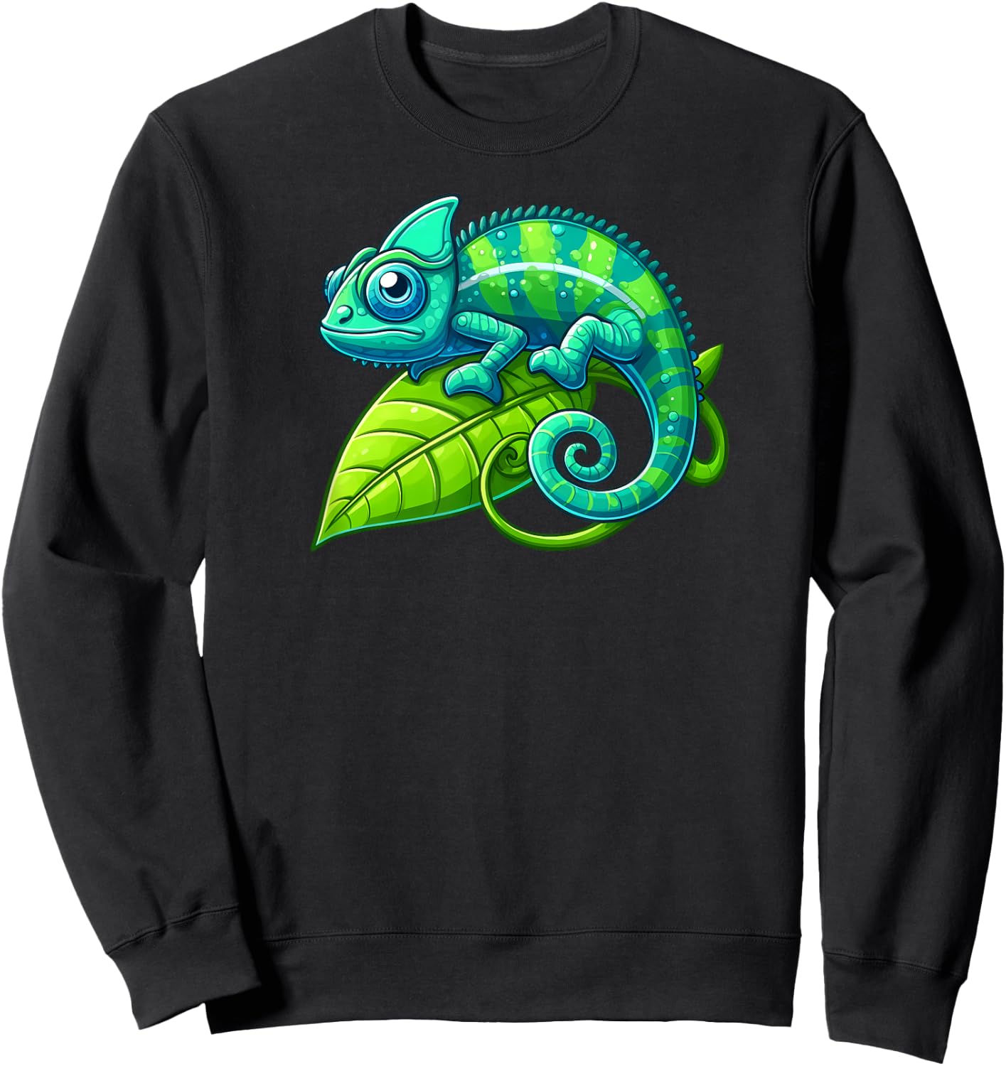 Blue Green Chameleon Sweatshirt - Sweatshirt | Black