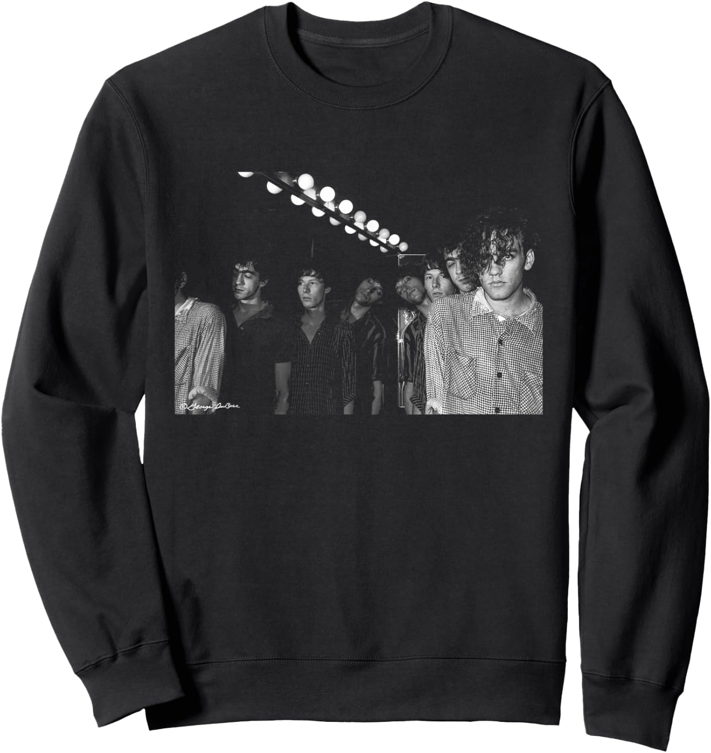 REM Band Photo , -Adults/Kids, Black, Small, Short Sleeve Sweatshirt - Sweatshirt | Black