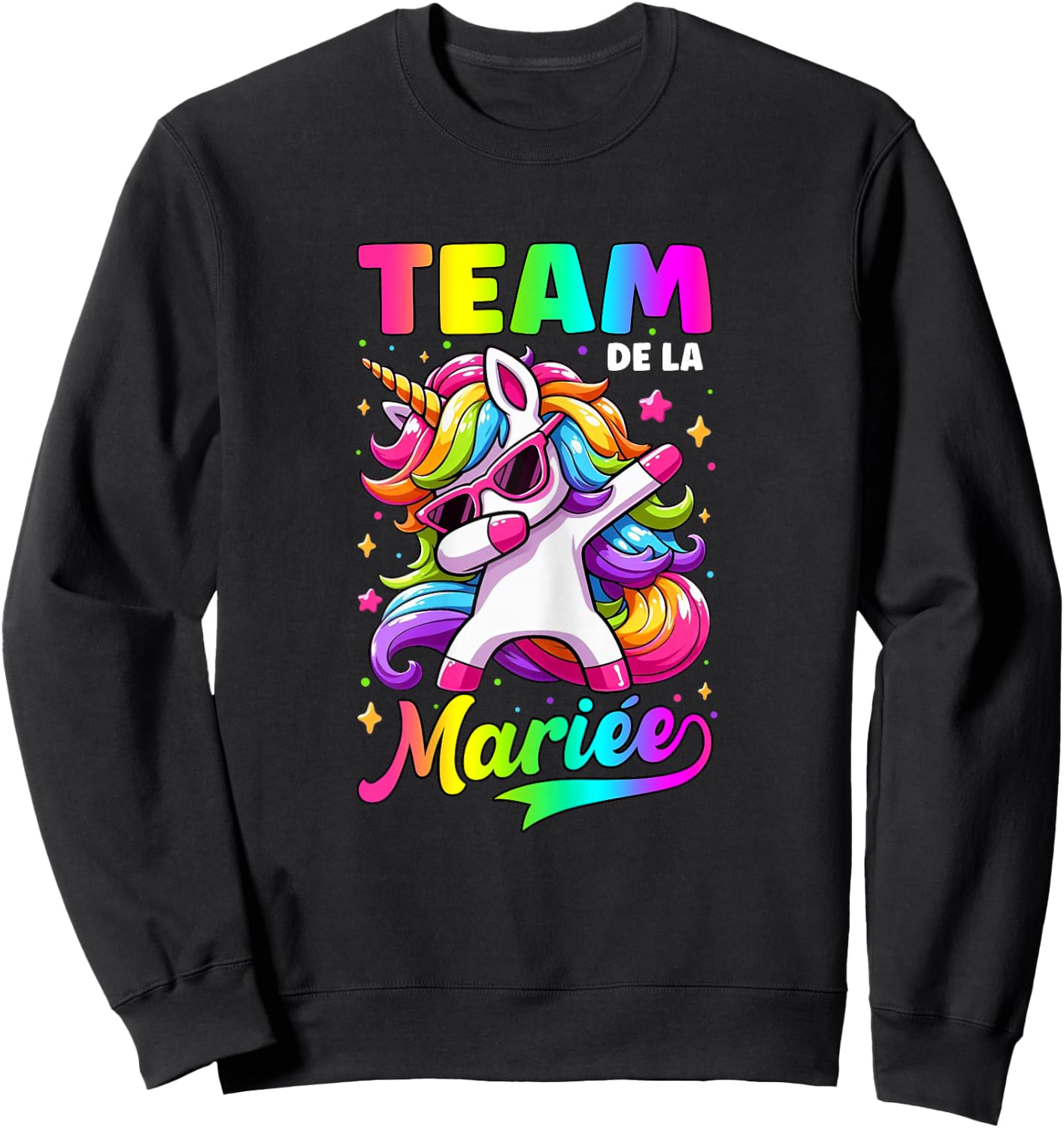 Funny Team Bride Evjf Femme Future Mariée Licorne , Black, Female X-Small Sweatshirt - Sweatshirt | Black
