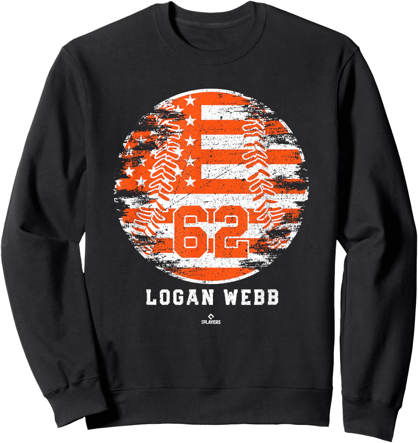 Vintage Baseball Flag Logan Webb San Francisco MLBPA Sweatshirt - Sweatshirt | Black