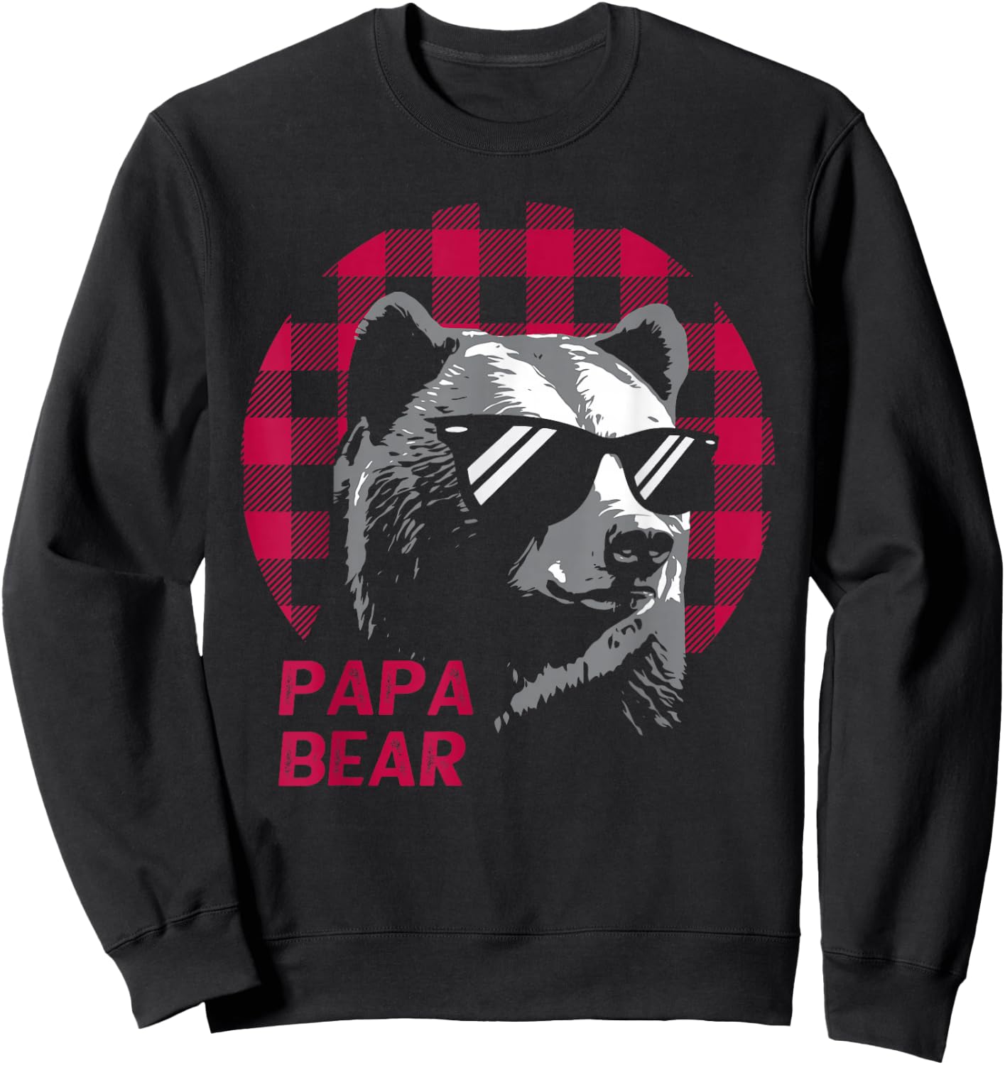 Papa Bear Pajama Red Buffalo Plaid Sweatshirt - Sweatshirt | Black