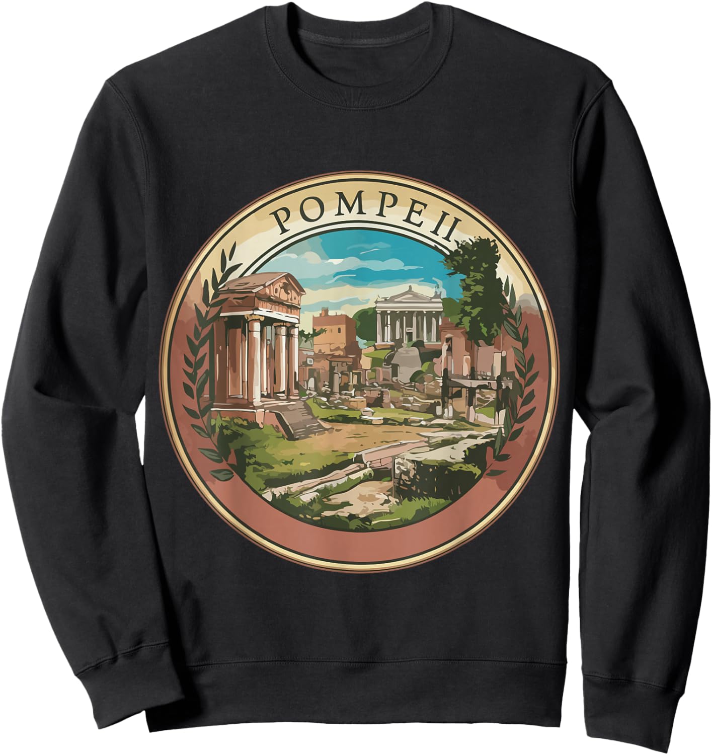 Italy Roman Empire Souvenir Pompeii Outfit Volcano Sweatshirt - Sweatshirt | Black