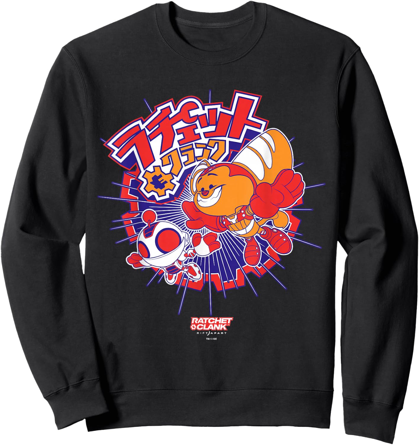 Ratchet and Clank Colourful Retro Illustration Video Game Sweatshirt - Sweatshirt | Black