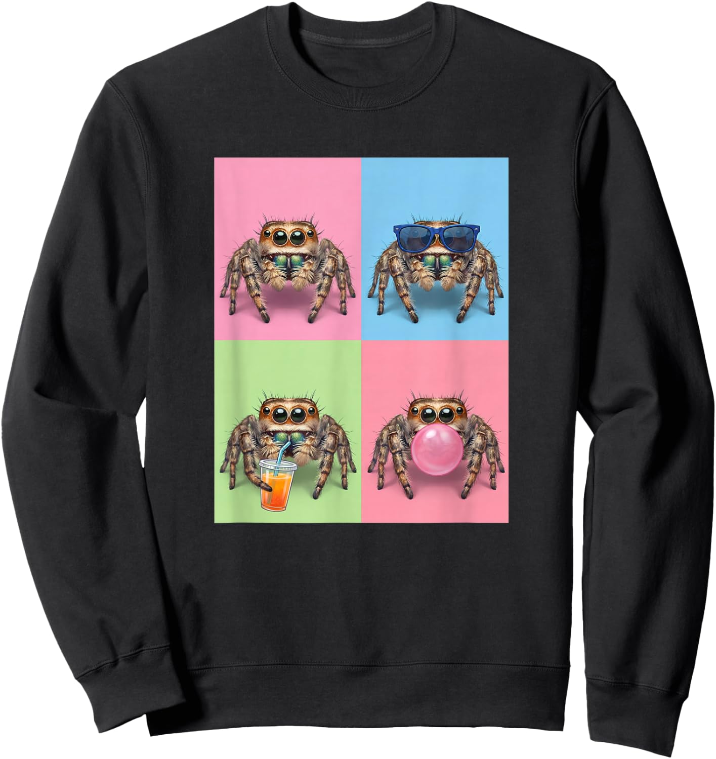 Jumping Spiders Funny Jumping Spider Sweatshirt - Sweatshirt | Black