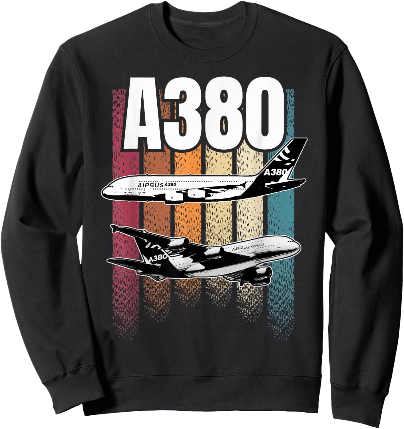 Passenger Plane A380 , black Sweatshirt - Sweatshirt | Black