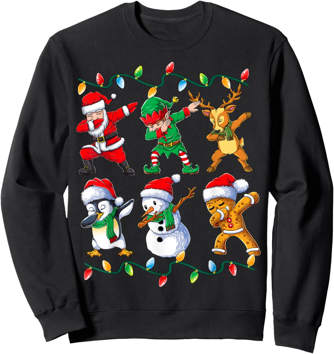 Dabbing Santa Friends Xmas Gifts Men Kids Boys Christmas Sweatshirt - Sweatshirt | Black