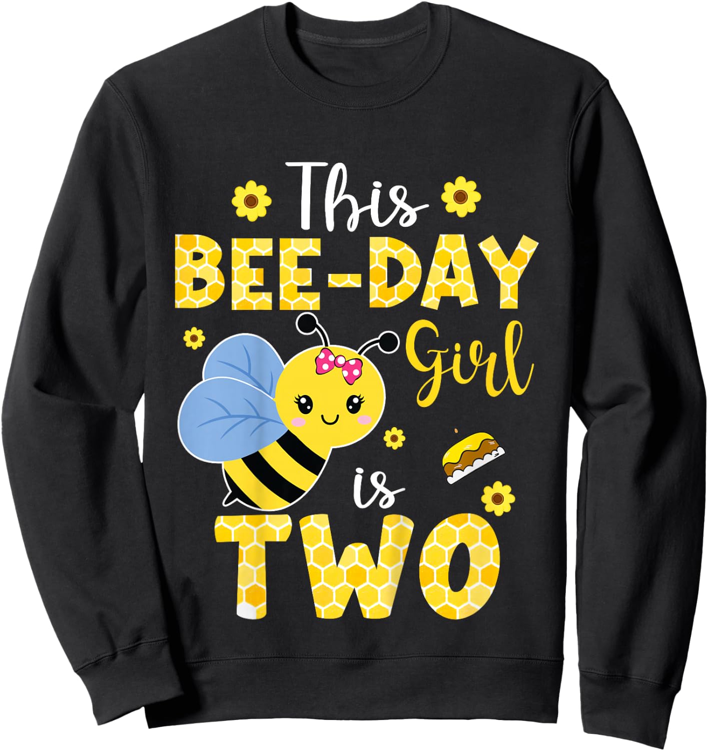 This Bee-Day Girl Is Two 2 Years Old 2nd Birthday Kids Sweatshirt - Sweatshirt | Black