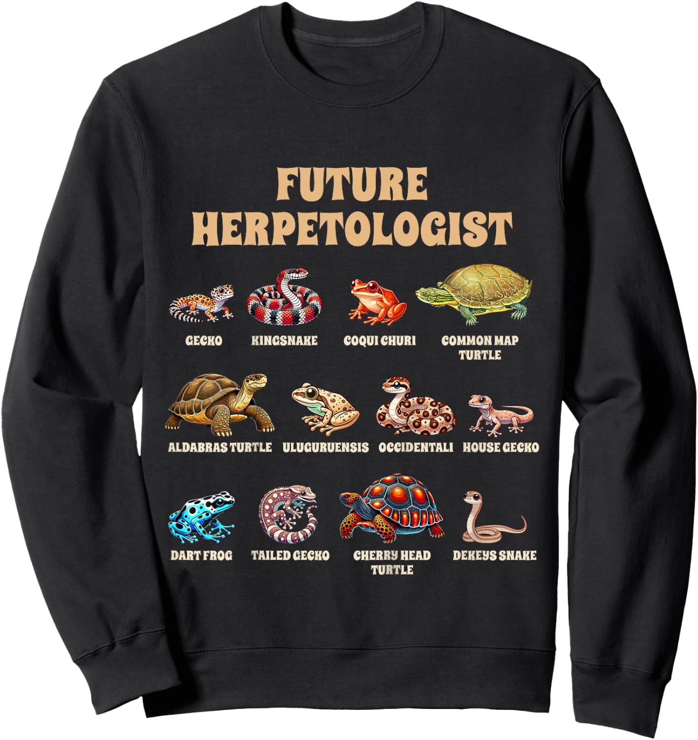 Kids Lizard Lover Reptile Lover Herpetology Future Herpetologist Sweatshirt - Sweatshirt | Black