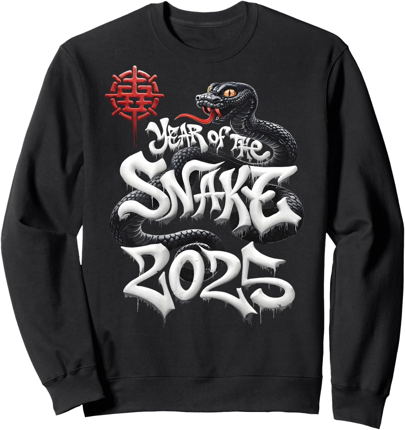 On Back | Year Of The Snake 2025 Lunar and Chinese New Year Sweatshirt - Sweatshirt | Black