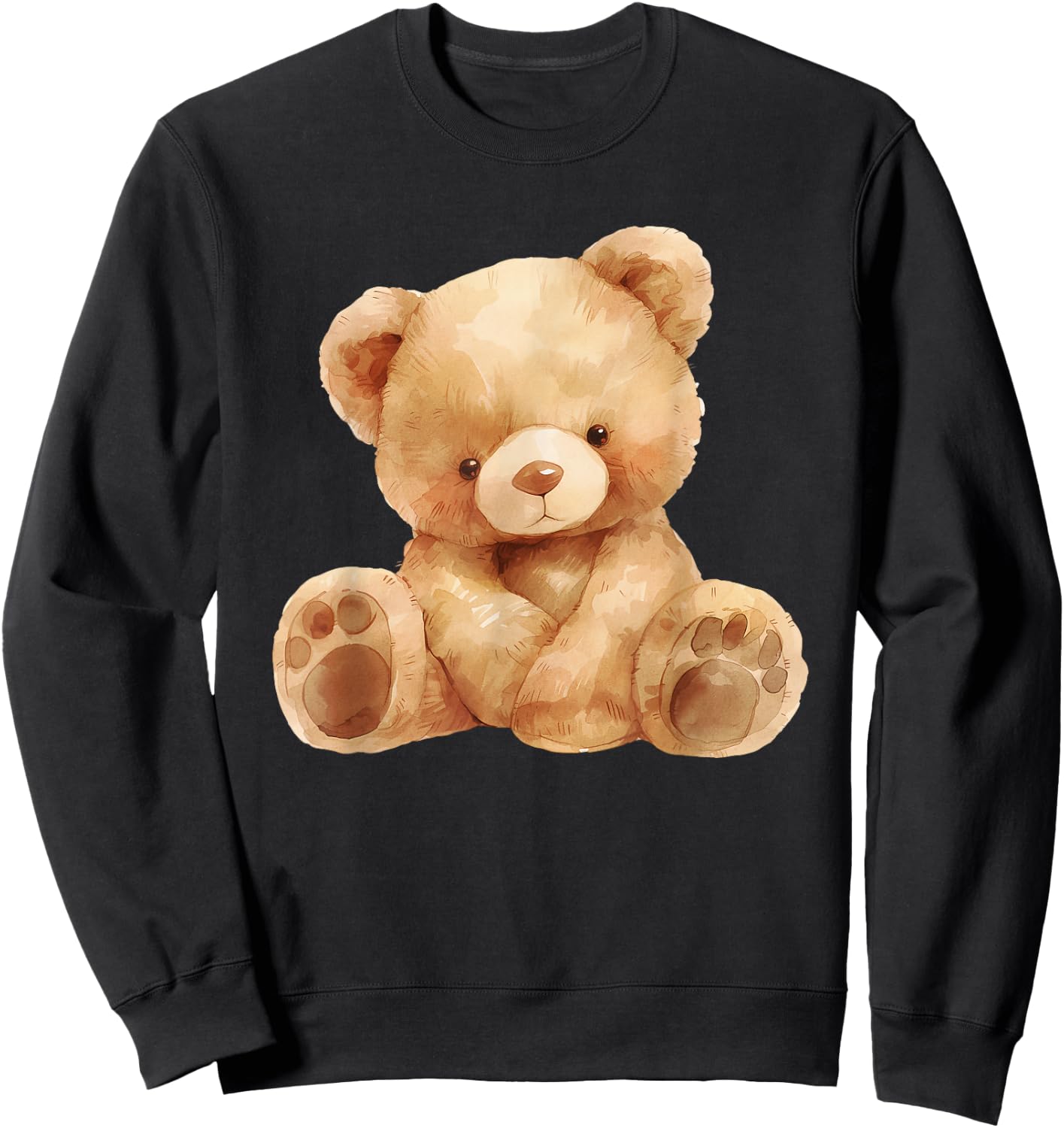 Teddy Boho Teddy Bear Cute Bear Kids Toddler Baby , black Sweatshirt - Sweatshirt | Black