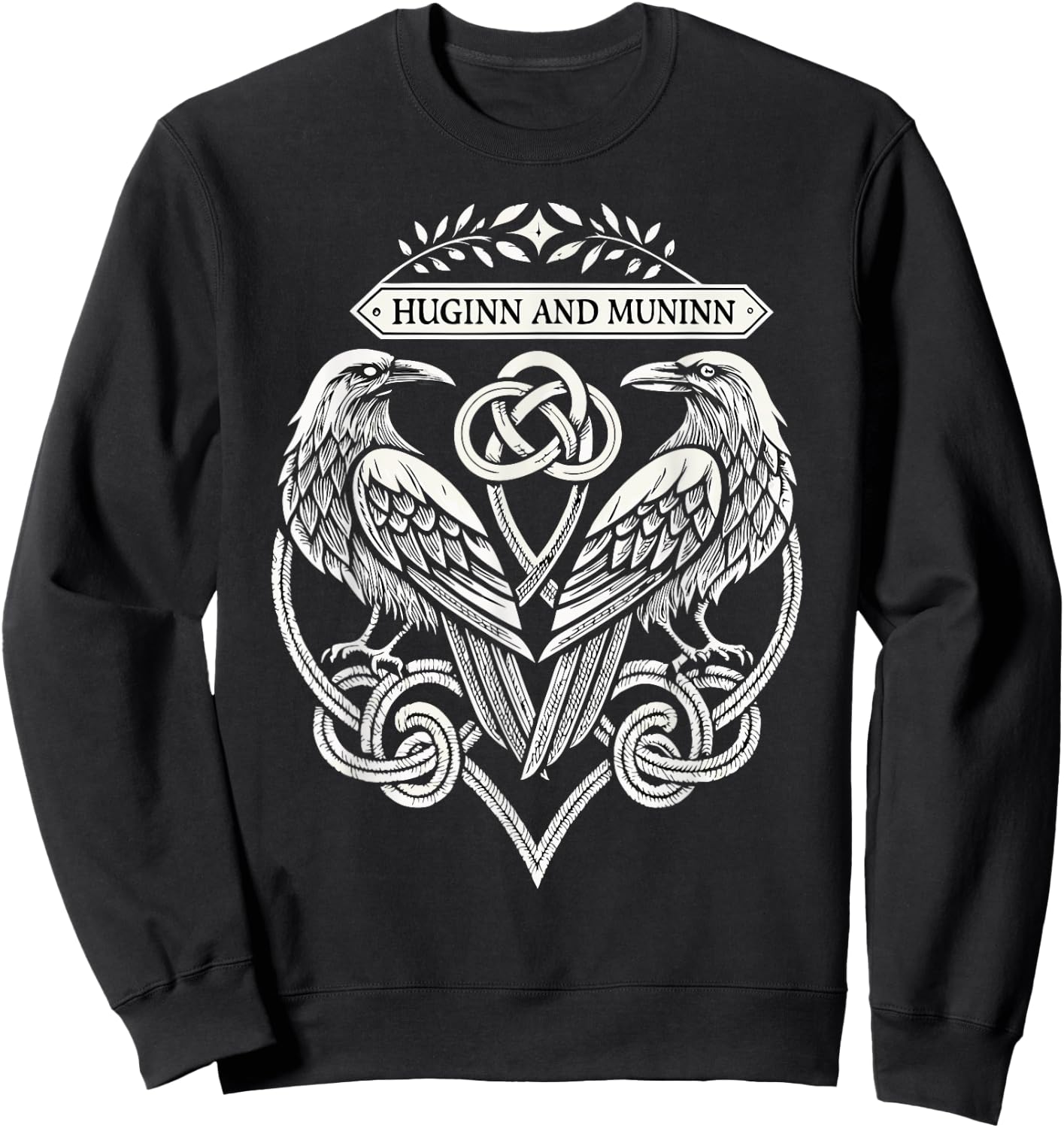Celtic & Norse Ravens Norse Runes - Huginn & Muninn Viking Sweatshirt - Sweatshirt | Black