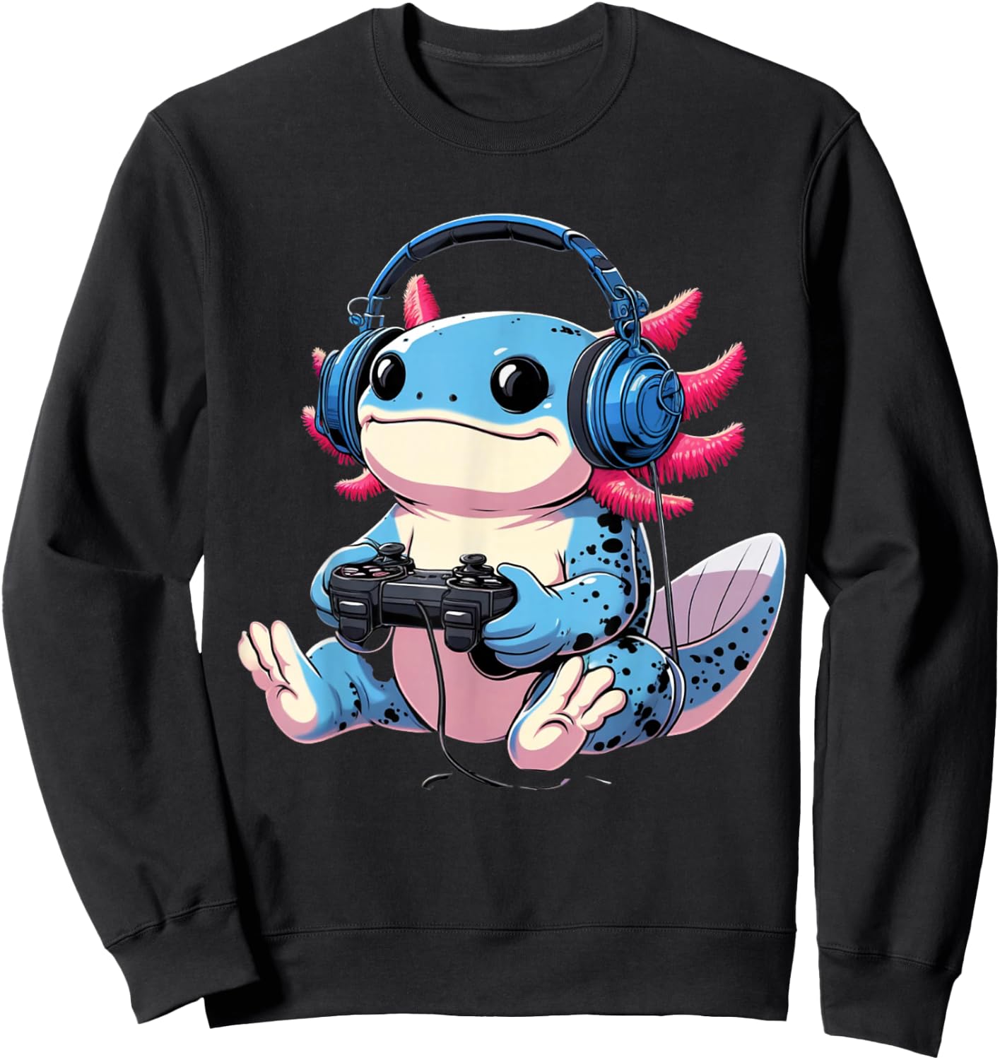 Funny Axolotl Gamer Gaming Axolotl Video Game Sweatshirt - Sweatshirt | Black