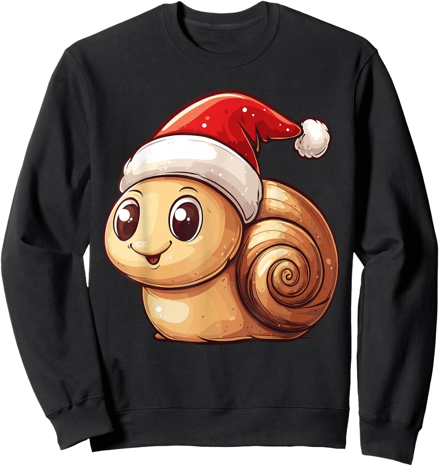 Snail Santa Hat Funny Snail Lovers Boys Girls Kids Christmas Sweatshirt - Sweatshirt | Black