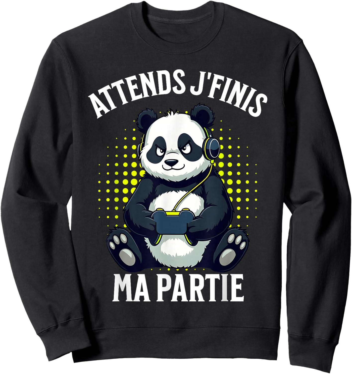 video games panda gaming boy gamer , Black, S Sweatshirt - Sweatshirt | Black