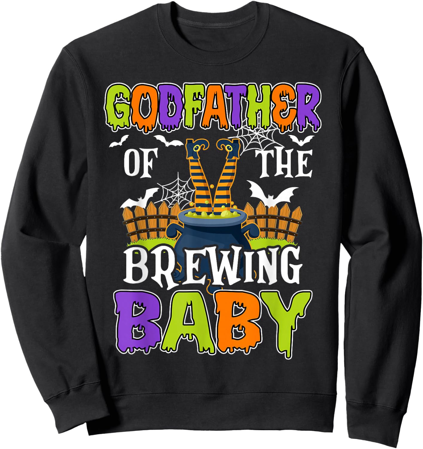 Godfather Of The Brewing Baby Halloween Witch Baby Funny Sweatshirt - Sweatshirt | Black