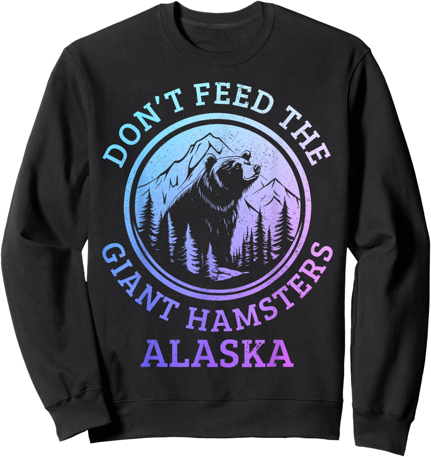 Alaska Grizzly Bear Funny Vintage Pride Souvenir Sweatshirt - Sweatshirt | Black
