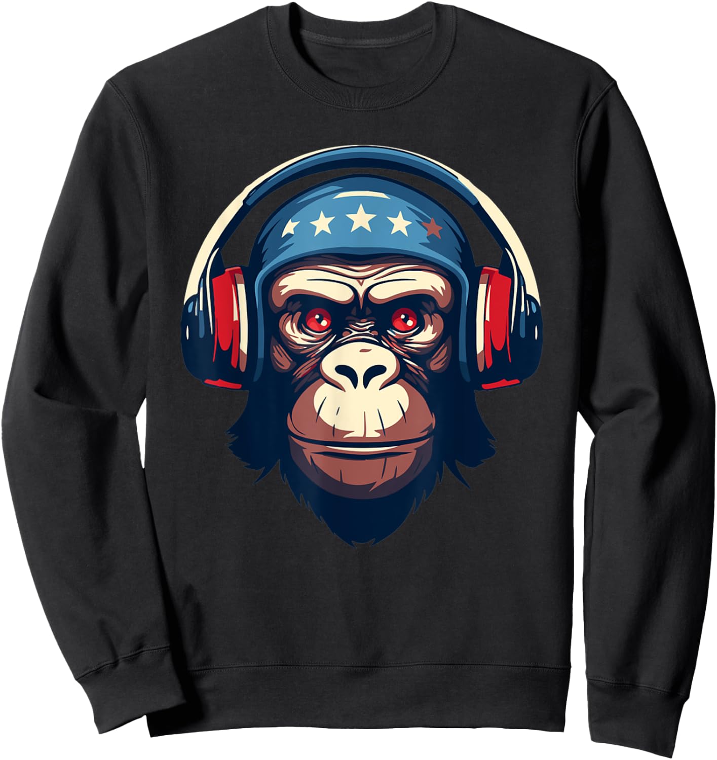 DJ Mad Monkey Ape Chimp Mix Club Music Headphones Dancing Sweatshirt - Sweatshirt | Black
