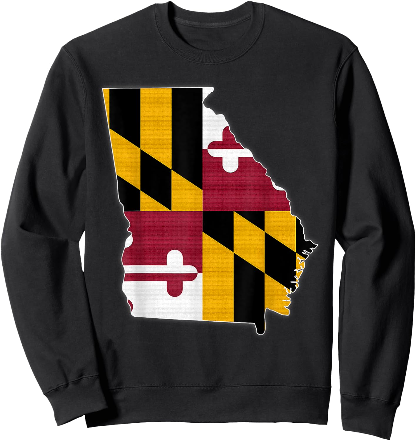 GEORGIA STATE MAP MARYLAND MD Flag Roots Men Women Gift Sweatshirt - Sweatshirt | Black