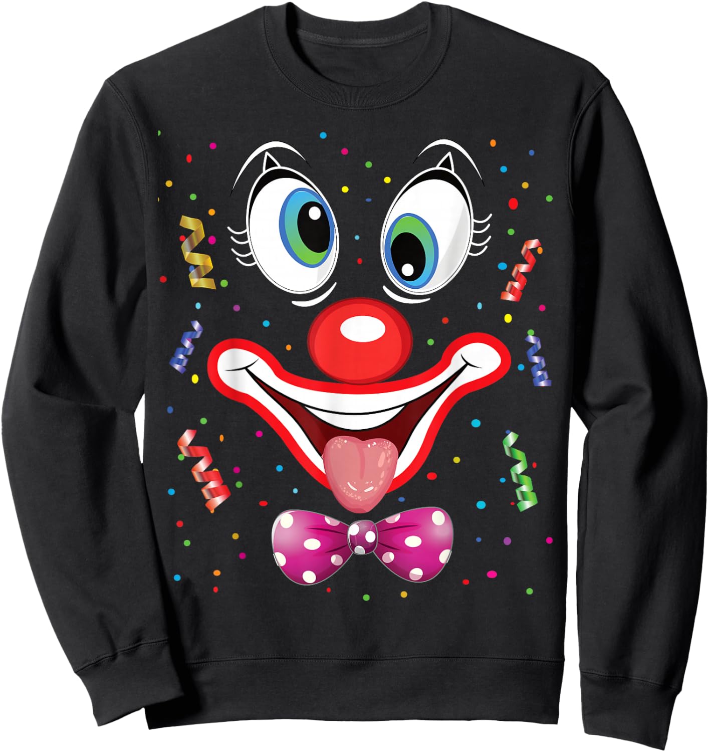 Carnival Costume Fancy Dress Costume Funny Clown Confetti , black Sweatshirt - Sweatshirt | Black