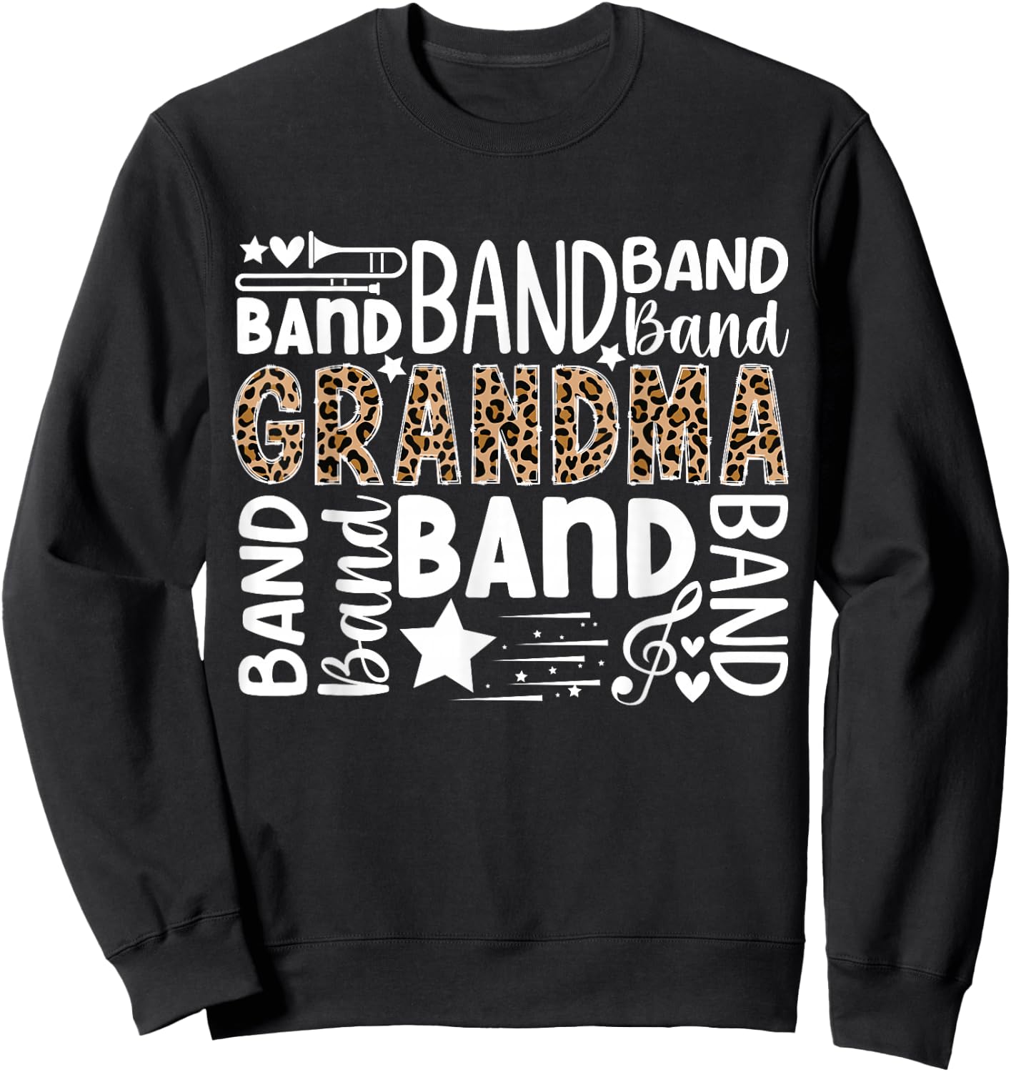 Band Grandma Leopard Marching Band Grandma Sweatshirt - Sweatshirt | Black