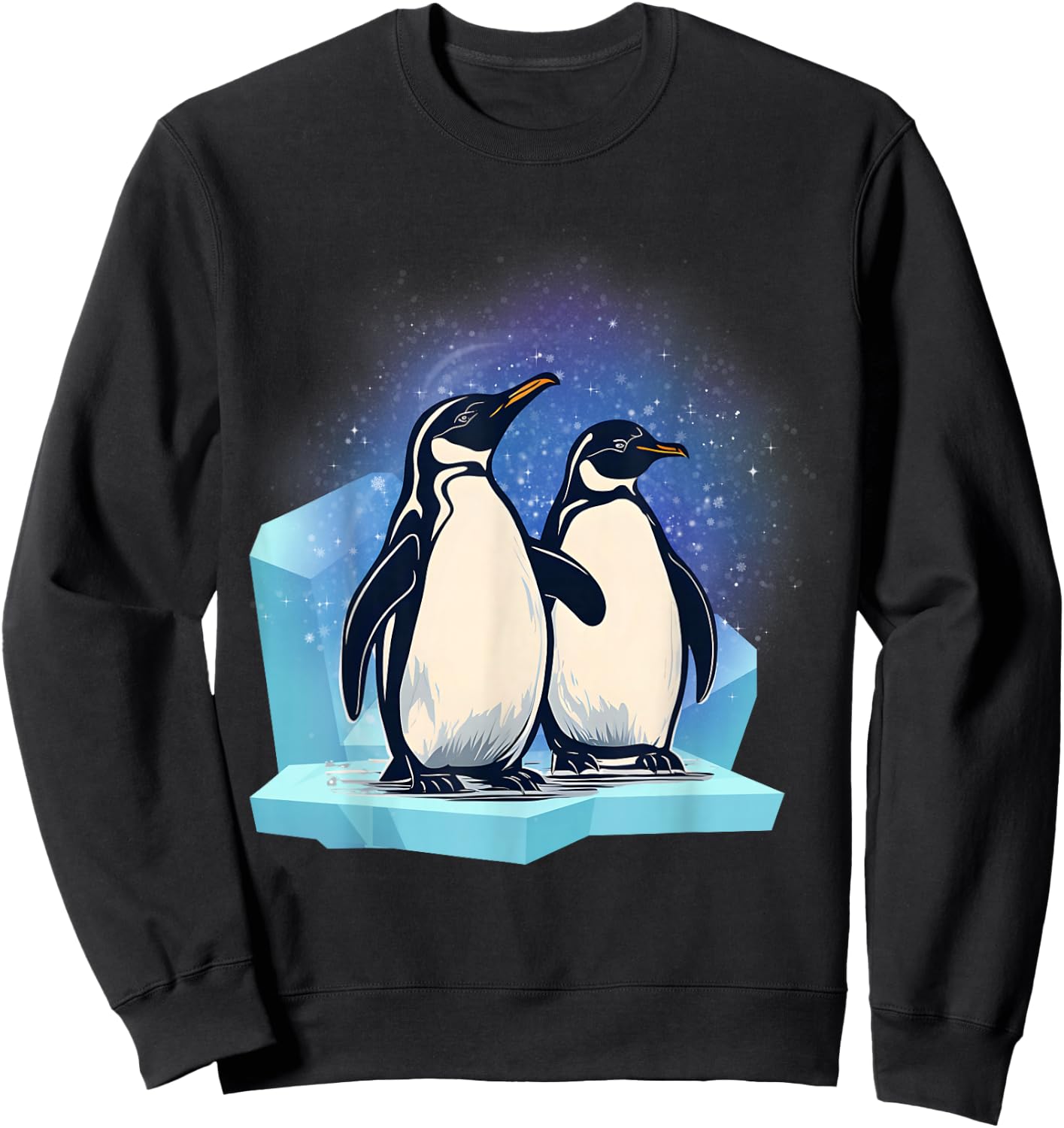 Penguins on the Ice Floe Two Penguins Cute Penguins Sweatshirt - Sweatshirt | Black