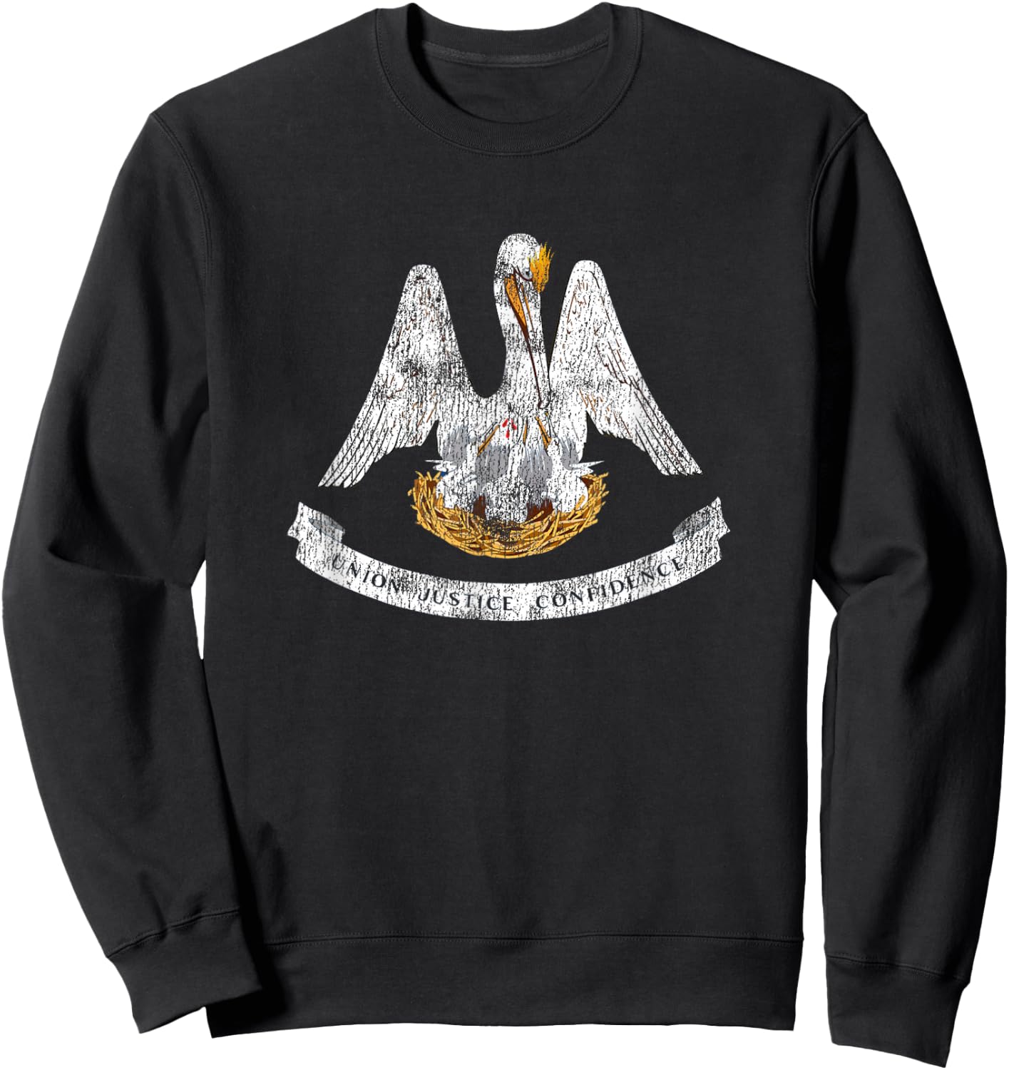 Retro Louisiana Flag Souvenir Sweatshirt - Sweatshirt | Black