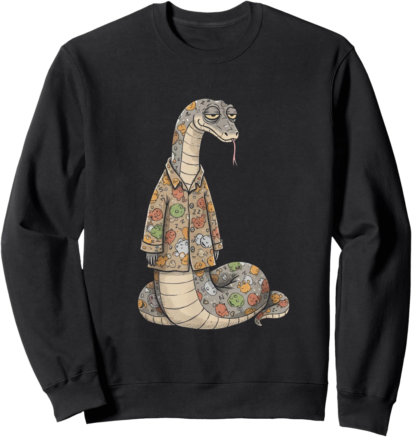 Funny Sleepy Snake Pajama Women Men Kids Boys And Girls Sweatshirt - Sweatshirt | Black
