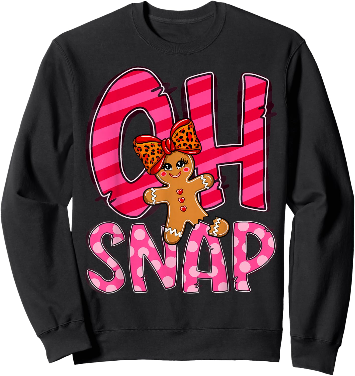 Oh Snap Gingerbread Cute Christmas Cookie Baking Team Sweatshirt - Sweatshirt | Black