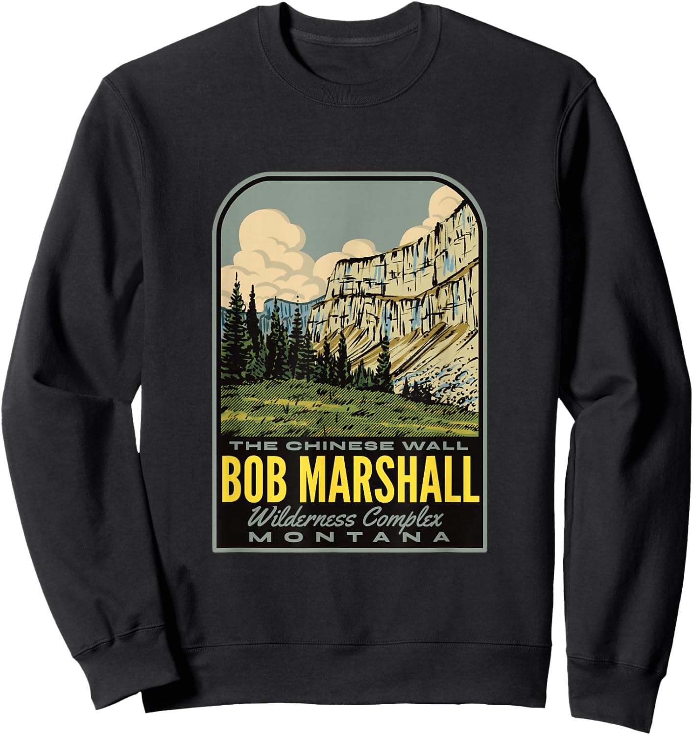 Bob Marshall Wilderness Montana Sweatshirt - Sweatshirt | Black