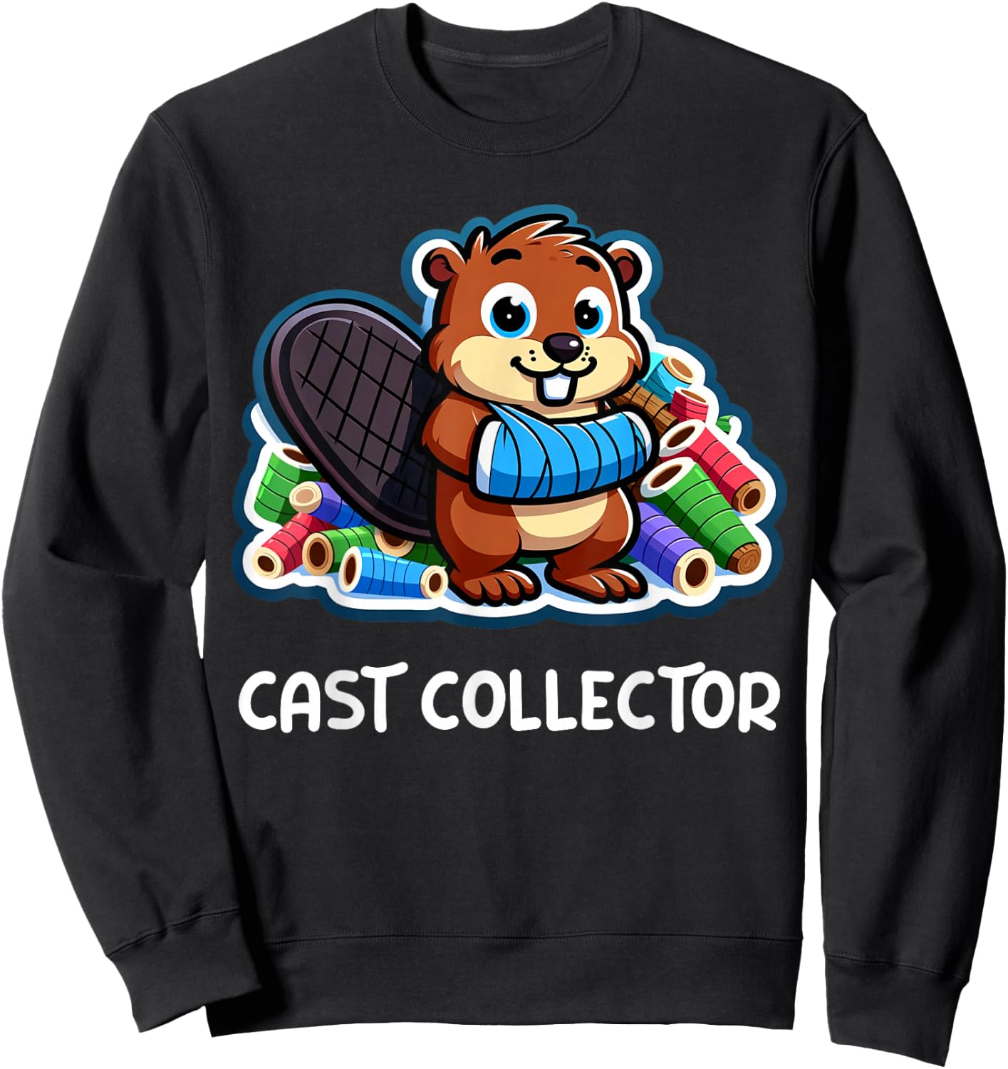 Funny Cast Collector Fun Broken Arm Gifts For Kids Sweatshirt - Sweatshirt | Black