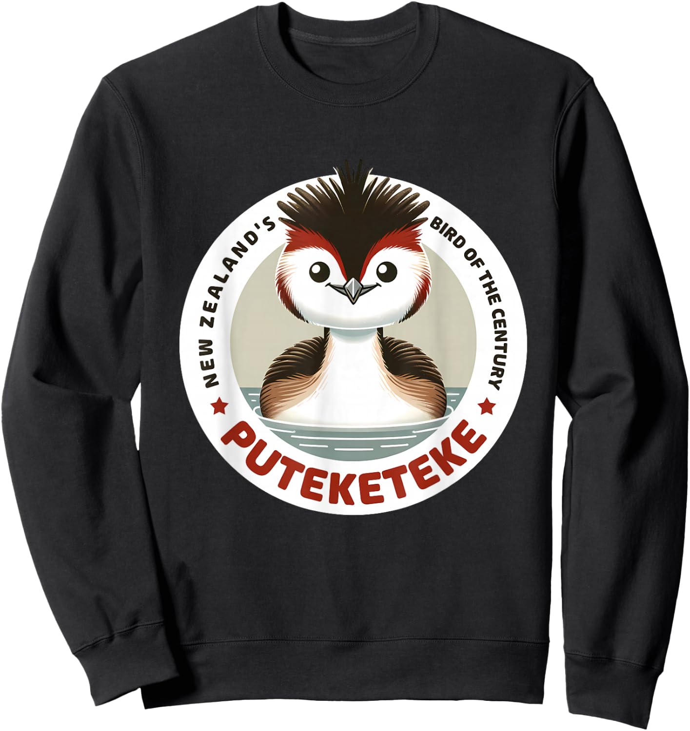 Puteketeke Bird New Zealand's Bird of the Century Sweatshirt - Sweatshirt | Black