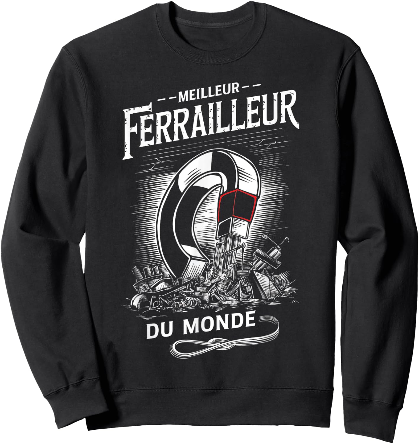 Meilleur Ferrailleur du Monde Industriel Aimant Métallique Sweatshirt - Sweatshirt | Black