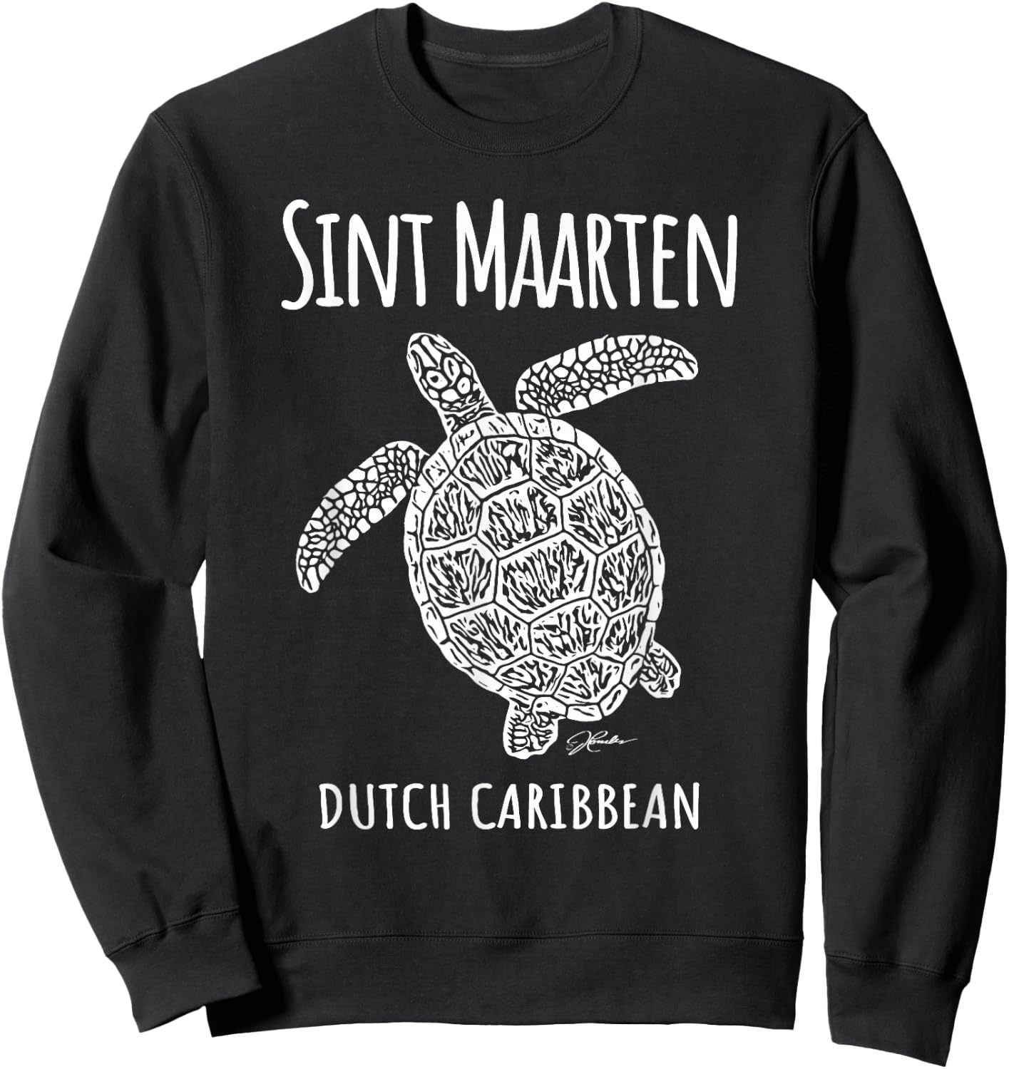 JCombs: Sint Maarten, Sea Turtle, Beach Sweatshirt - Sweatshirt | Black