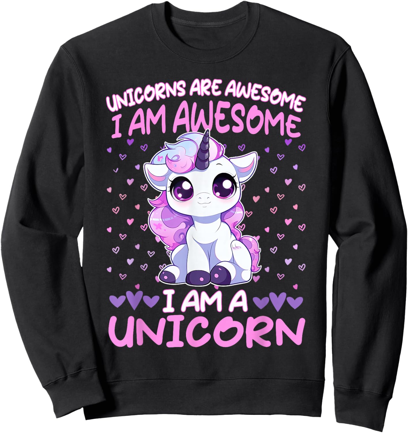 Unicorn Awesome Quote sweet unicorns daughter Sweatshirt - Sweatshirt | Black