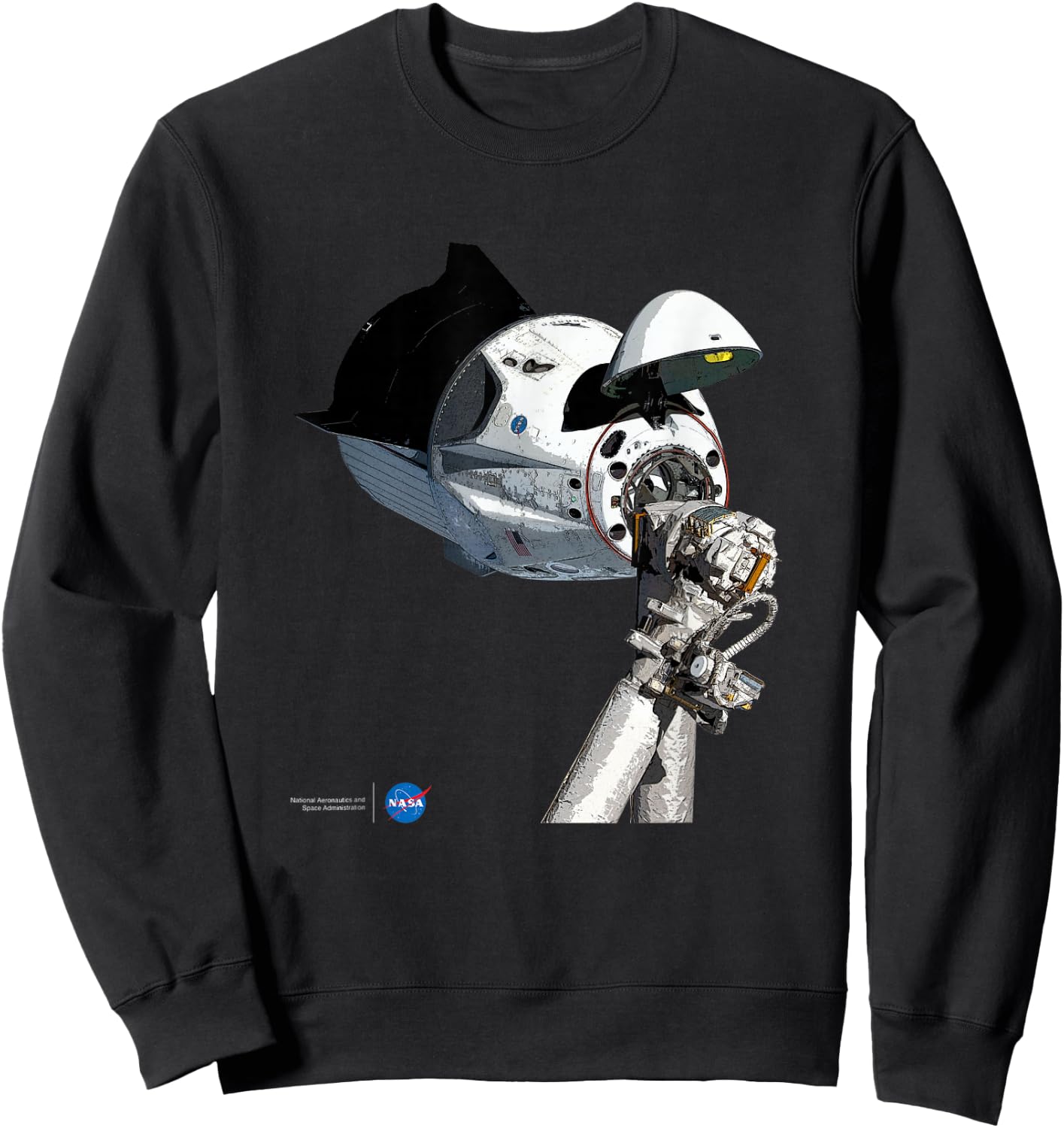NASA SpaceX Dragon Capsule at The ISS Sweatshirt - Sweatshirt | Black