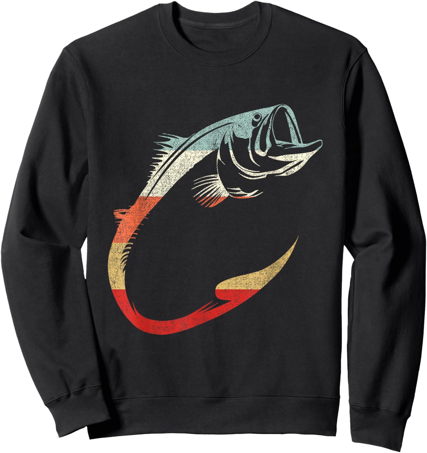 Minimal Cool Fish Hook Art for Unique Fishing Lovers Sweatshirt - Sweatshirt | Black