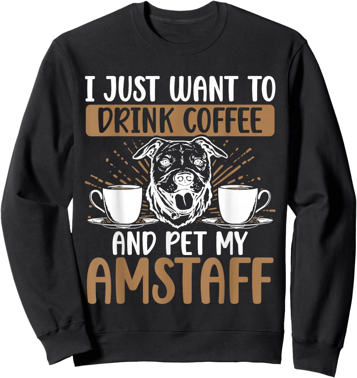 Amstaff Dog Bully American Staffordshire Terrier Sweatshirt - Sweatshirt | Black