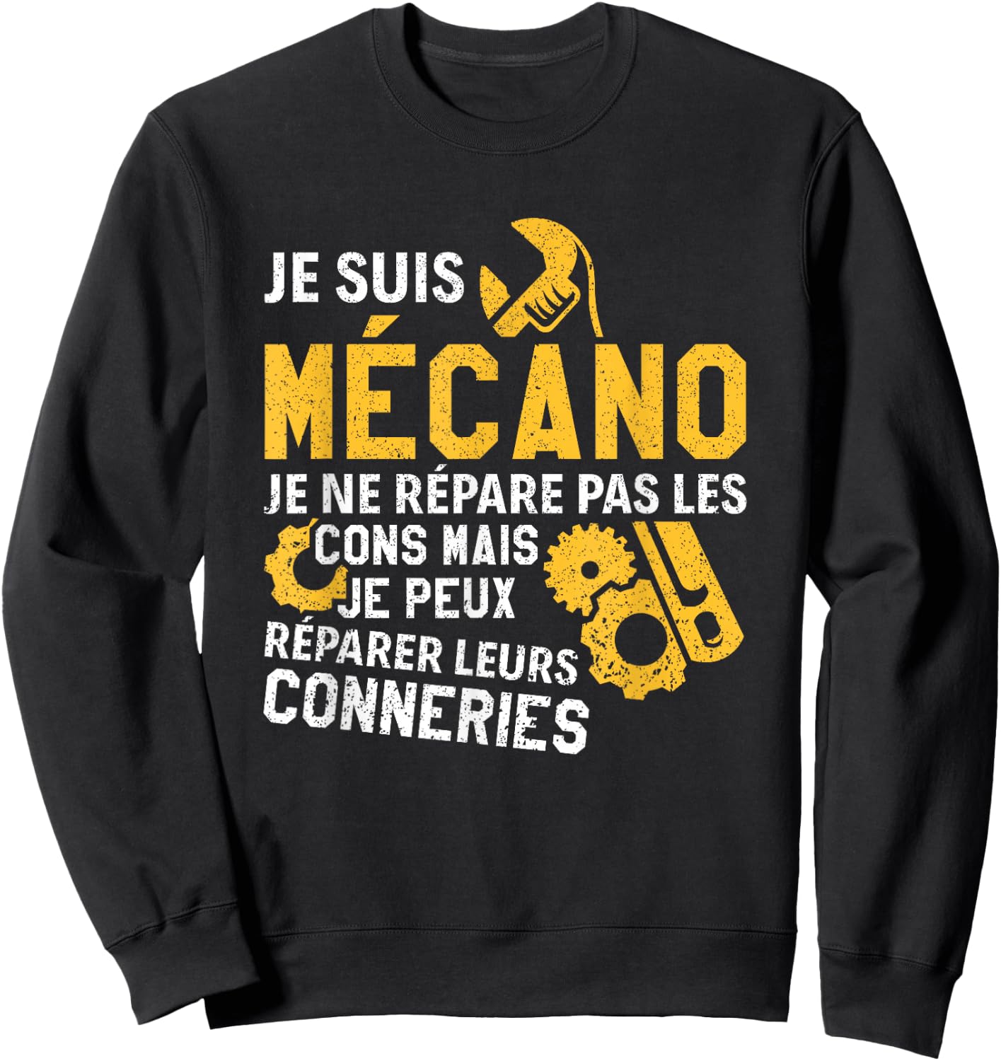 Gift mechanic garage mechanic humour car quote , Black Sweatshirt - Sweatshirt | Black