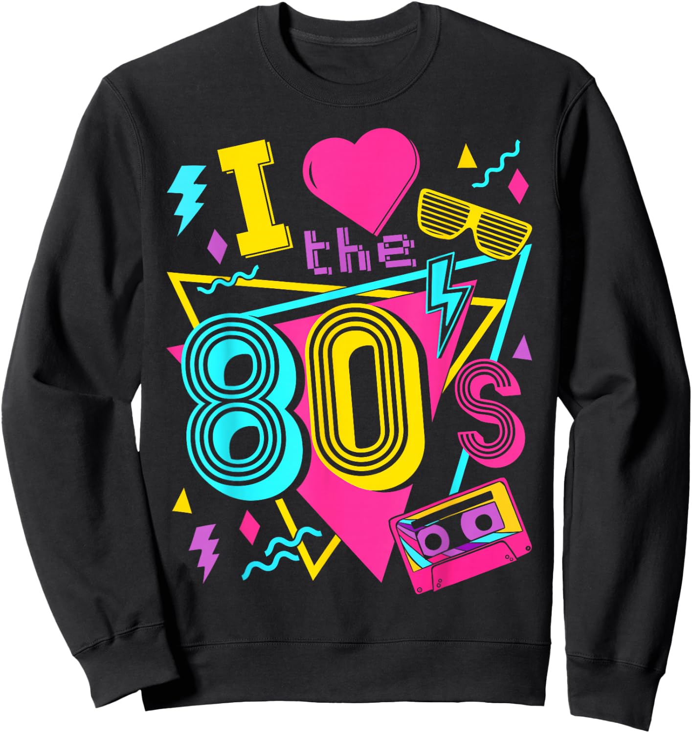 Ich liebe die 80s I Love the 80s , black, s Sweatshirt - Sweatshirt | Black