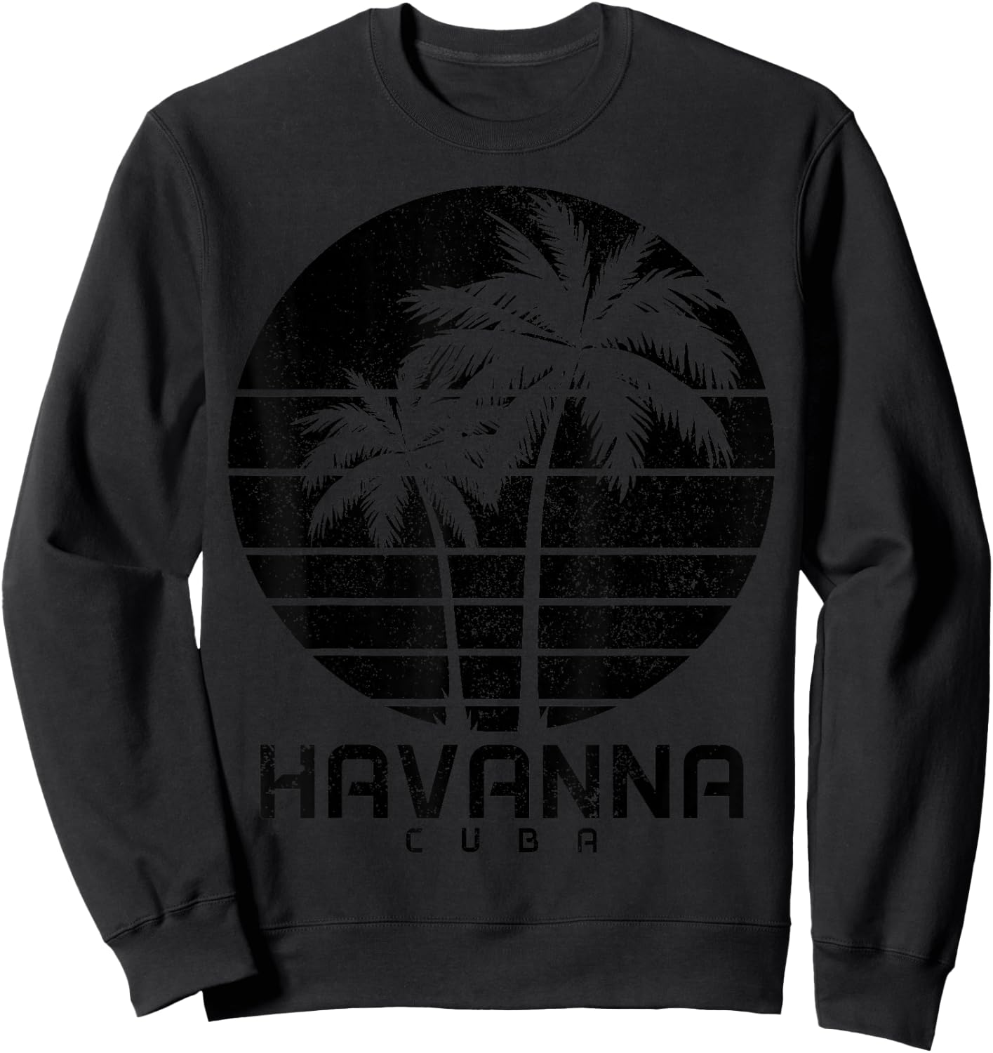 Havanna Kuba Vintage Palmen Strand Souvenir Pride Sweatshirt - Sweatshirt | Black