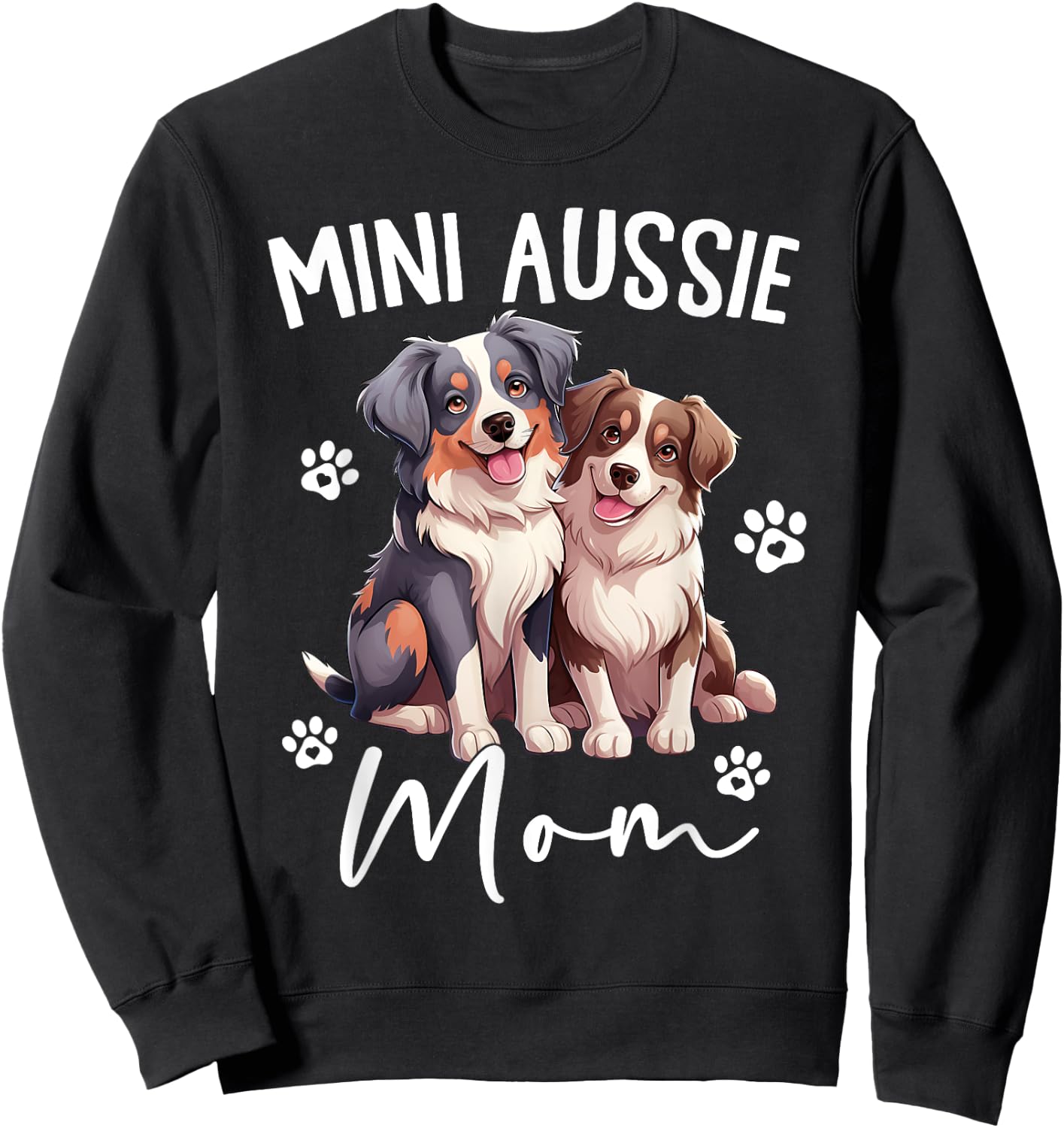 Aussie Mom Australian Shepherd World's Best Mini Aussie Mom Sweatshirt - Sweatshirt | Black