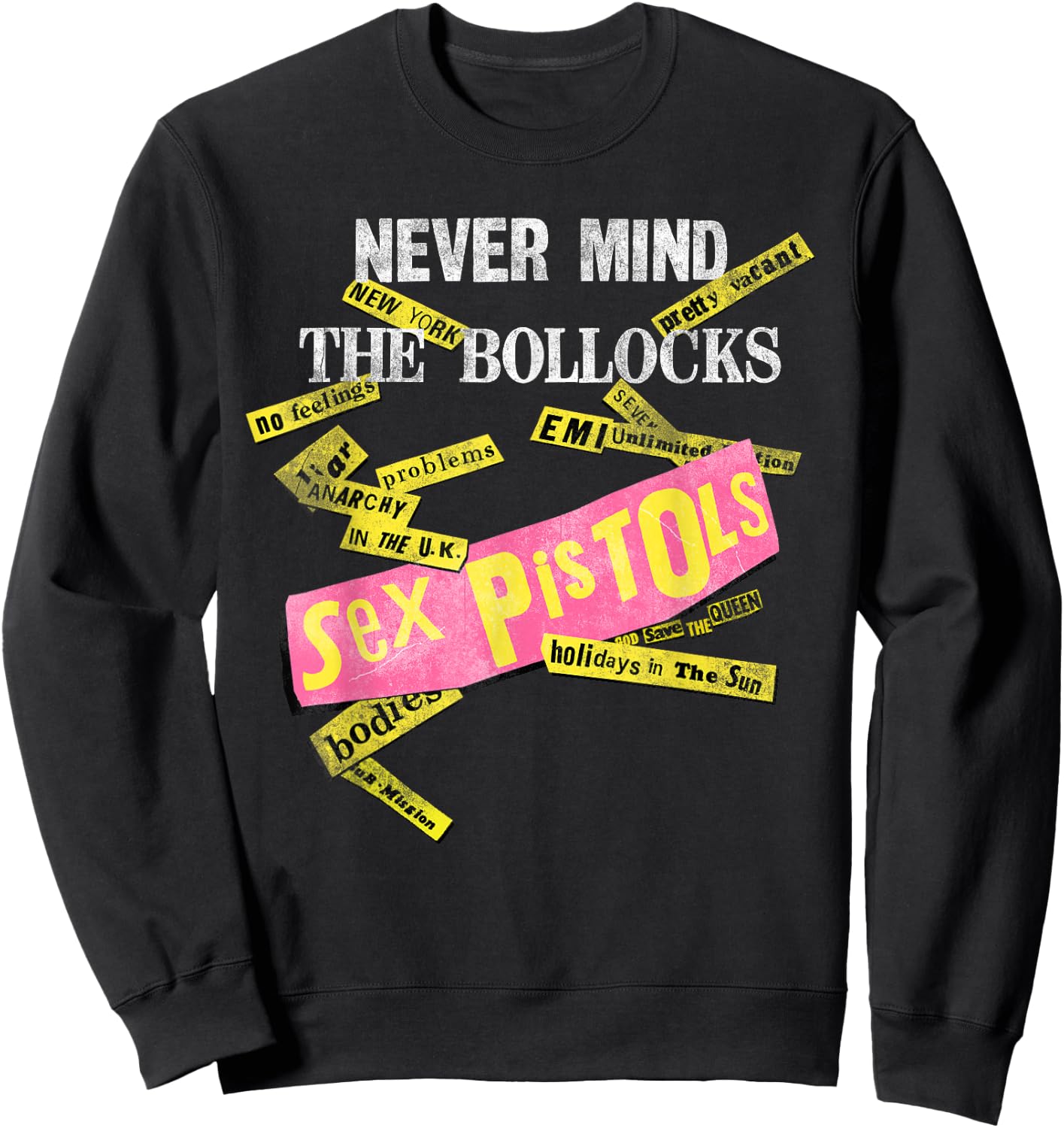 Sex Pistols Official Never Mind The Bollocks Tabs Sweatshirt - Sweatshirt | Black