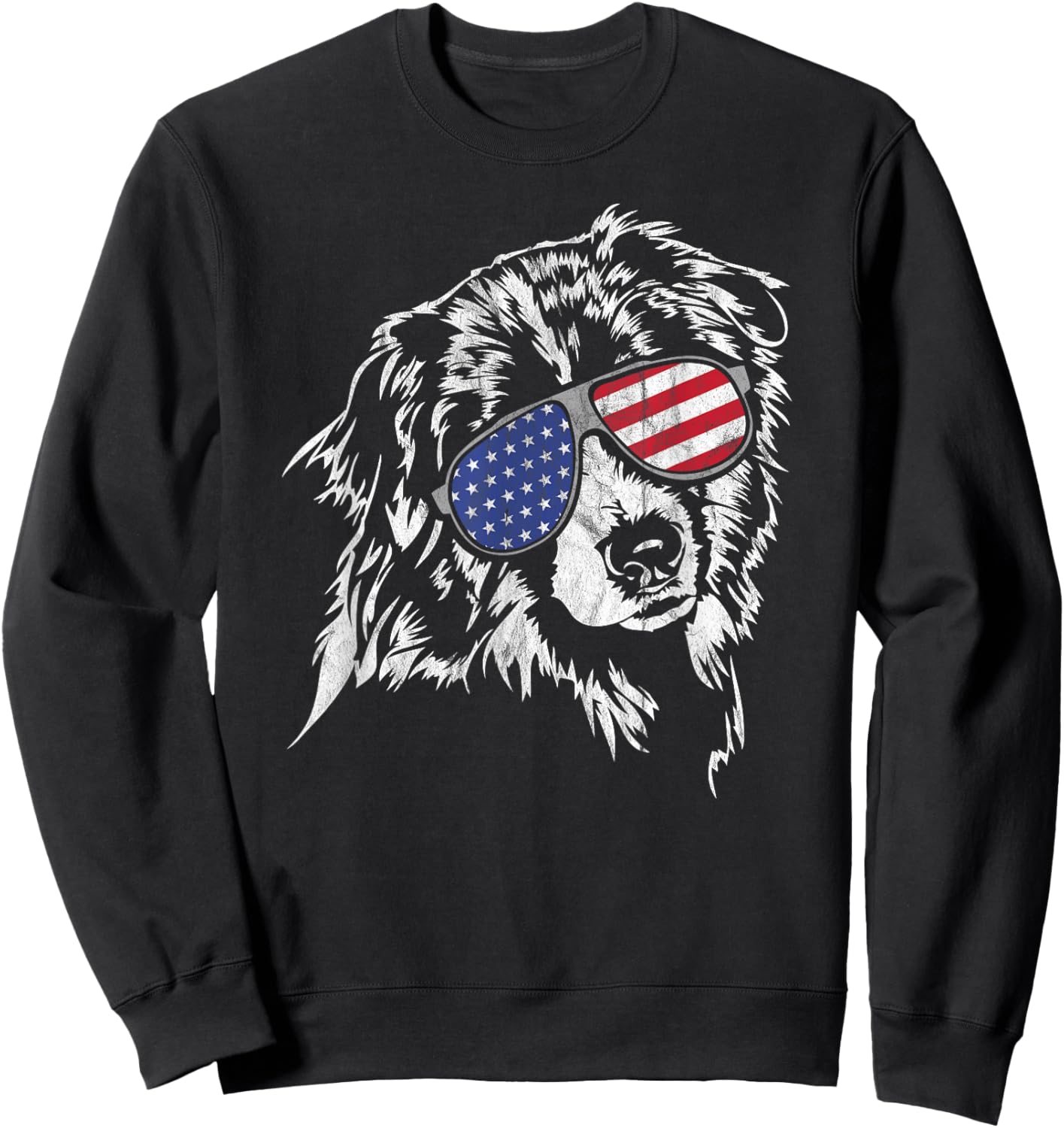 Funny Proud Aussie America Flag dog gift Men Women Sweatshirt - Sweatshirt | Black