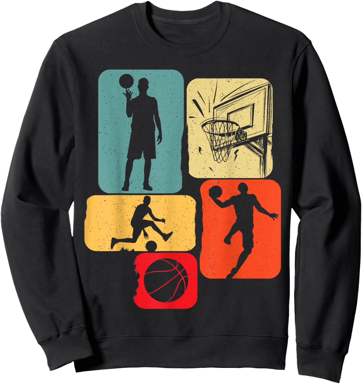 Basketball Basketball Player Basketball Fan Basketball Player Retro Basketball Sweatshirt - Sweatshirt | Black