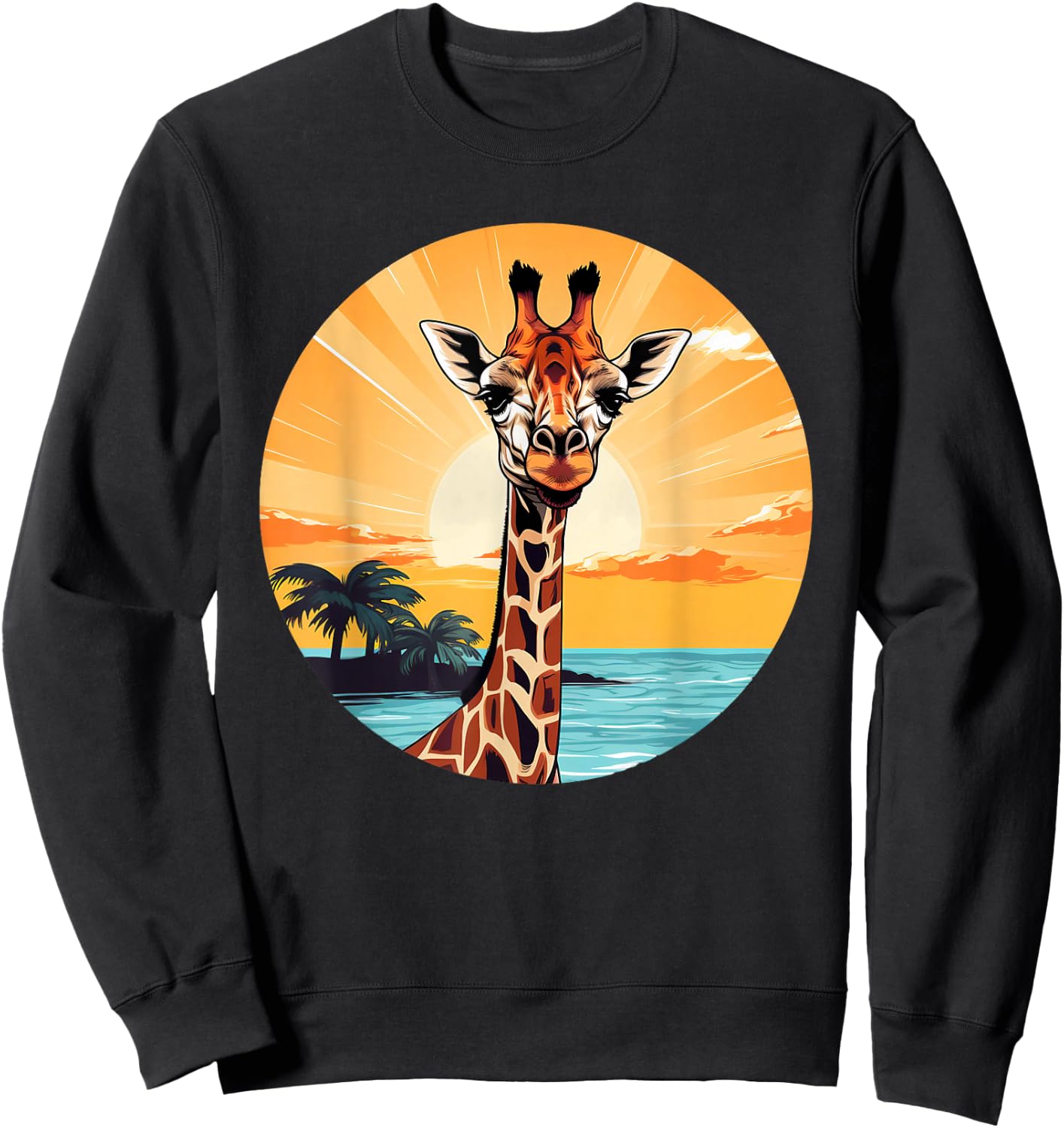 Colorful Giraffe I Kids Giraffe Sweatshirt - Sweatshirt | Black
