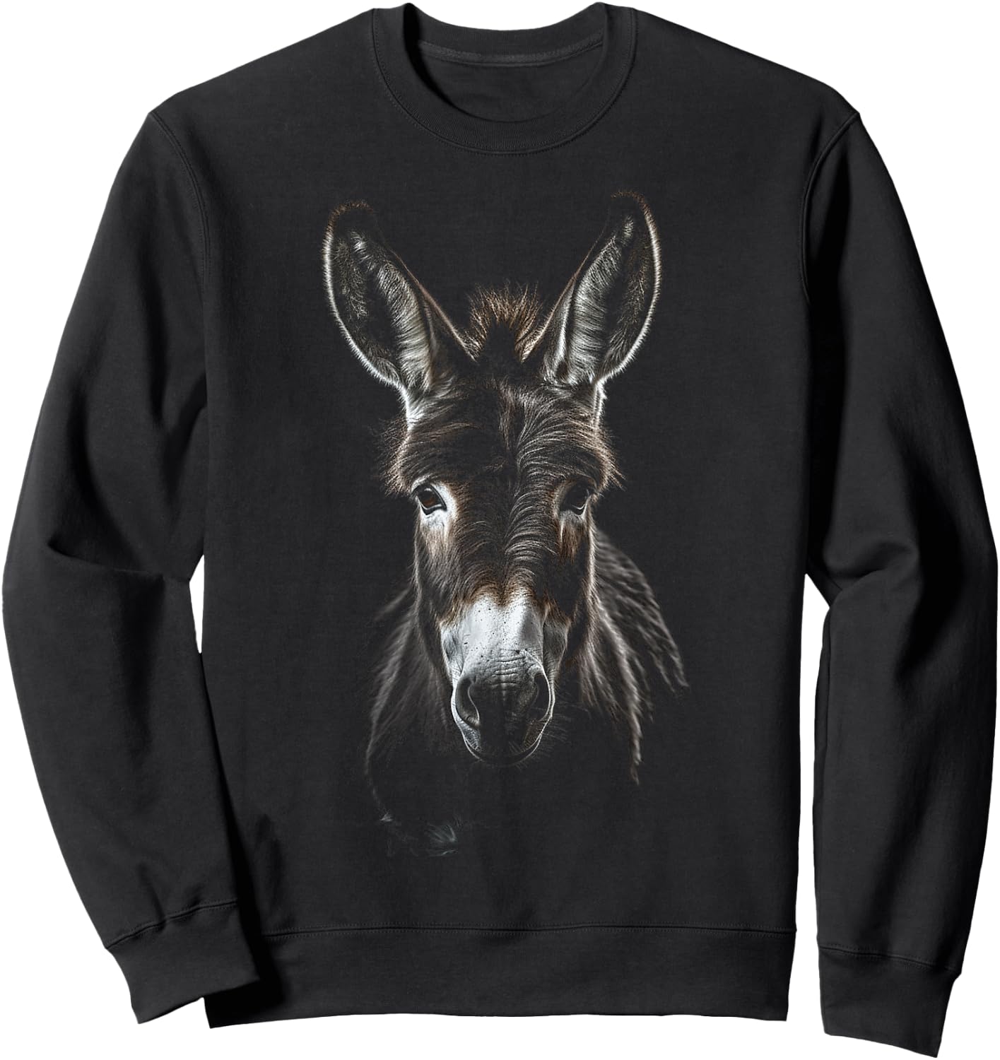Donkey Animal Zoo Art Donkey , black Sweatshirt - Sweatshirt | Black